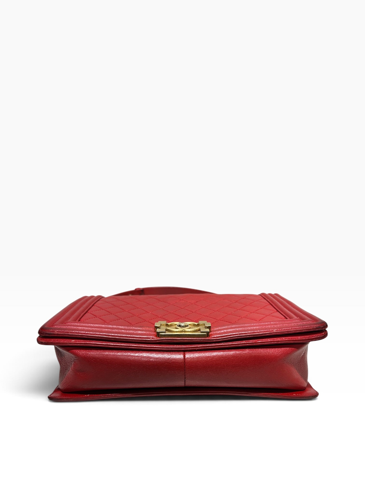 CHANEL/Bag/Leather/RED/BOY BAG QUILTED LAMBSKIN view 3