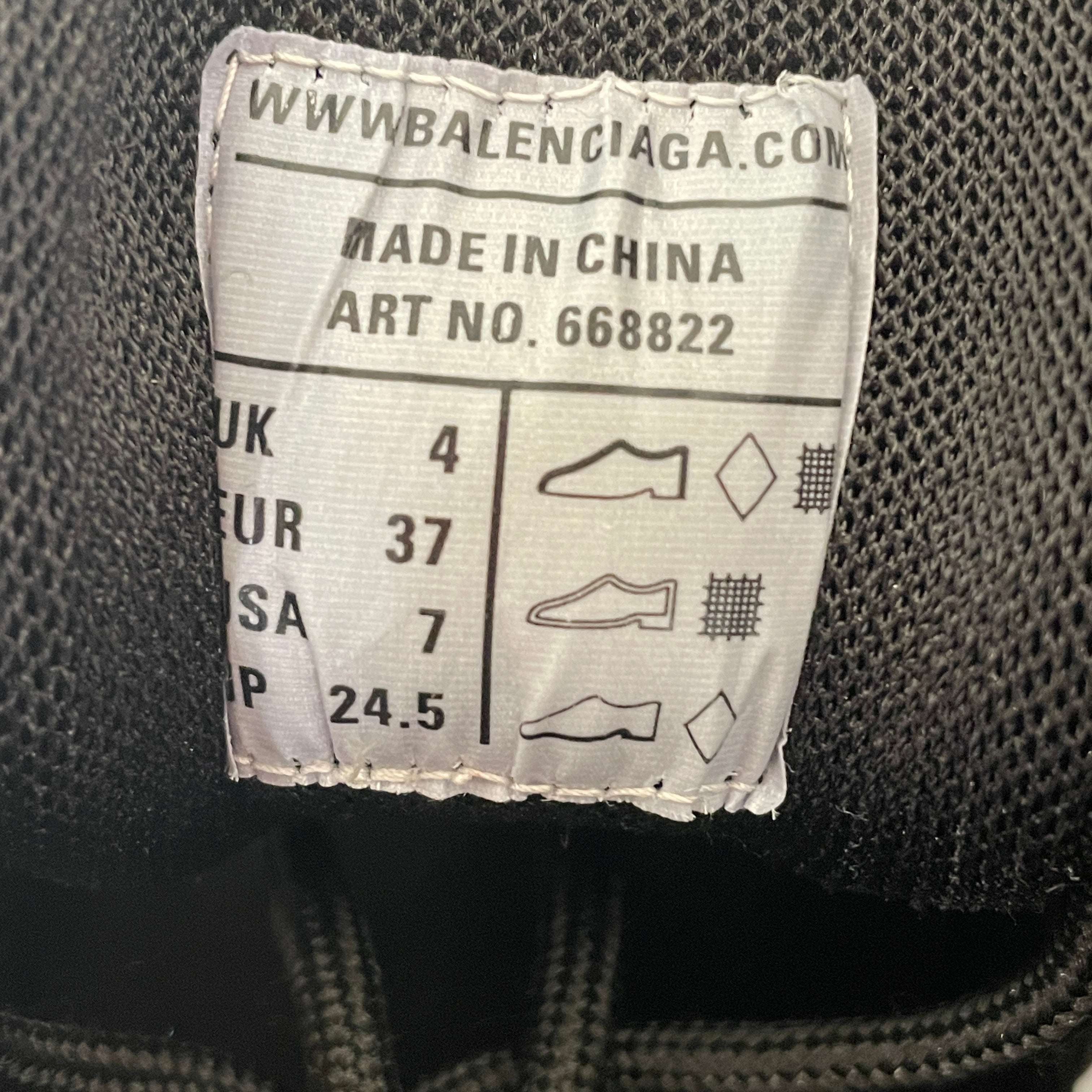 BALENCIAGA/Low-Sneakers/US 7/Cotton/BLK/Track 2 view 4