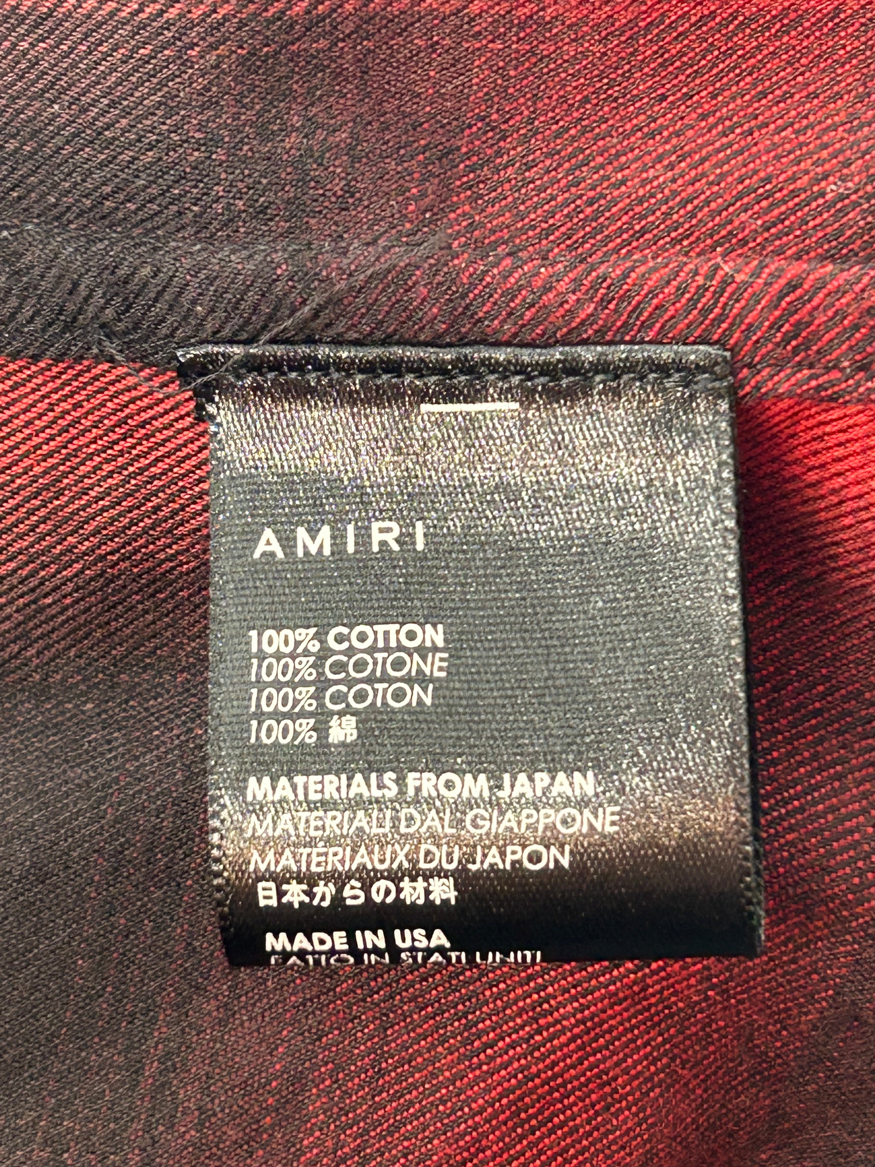 AMIRI/Flannel Shirt/M/Plaid/Cotton/RED/glitter view 3