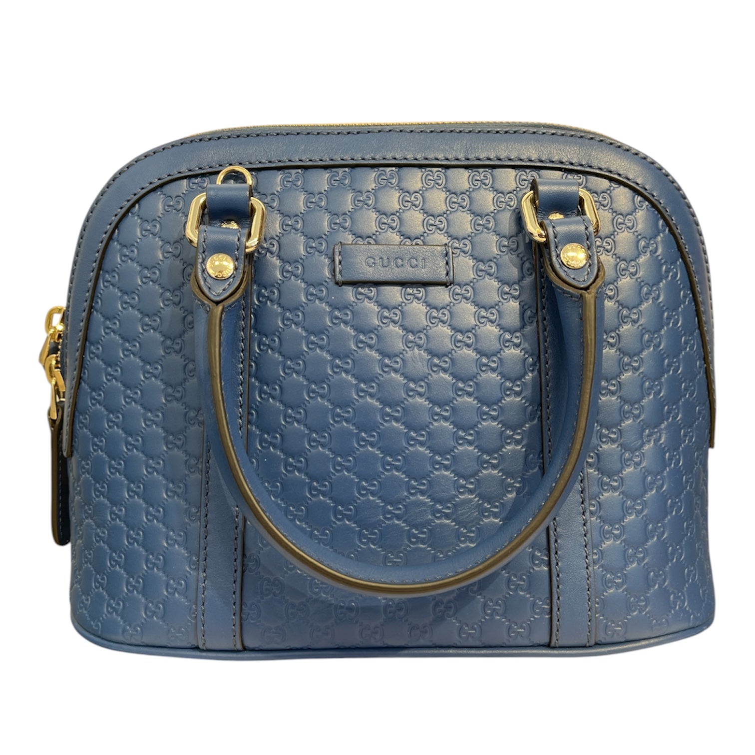 GUCCI/Hand Bag/Leather/BLU/microguccissima dome bag view 1
