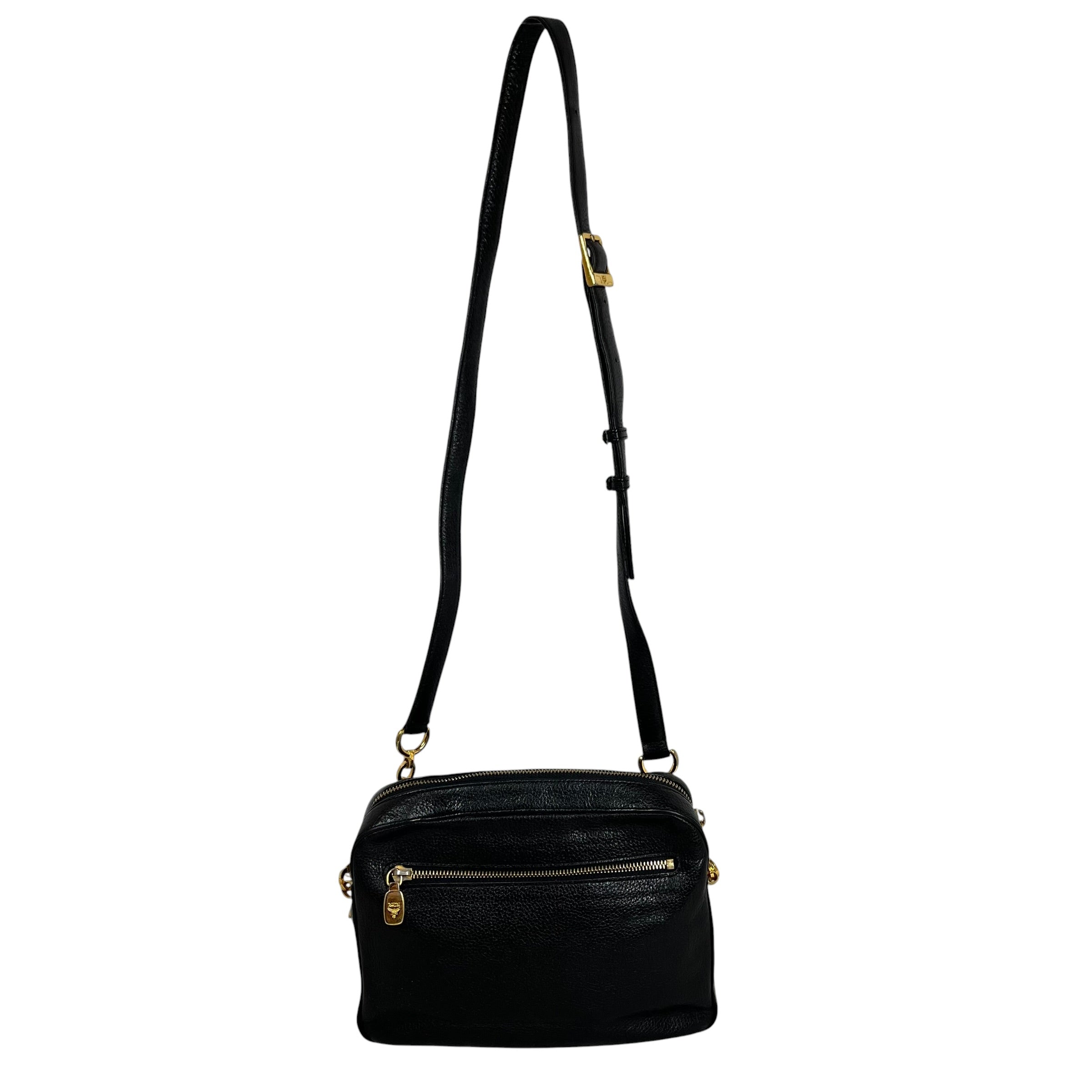 MCM/Cross Body Bag/Leather/BLK/mcm studded logo view 2