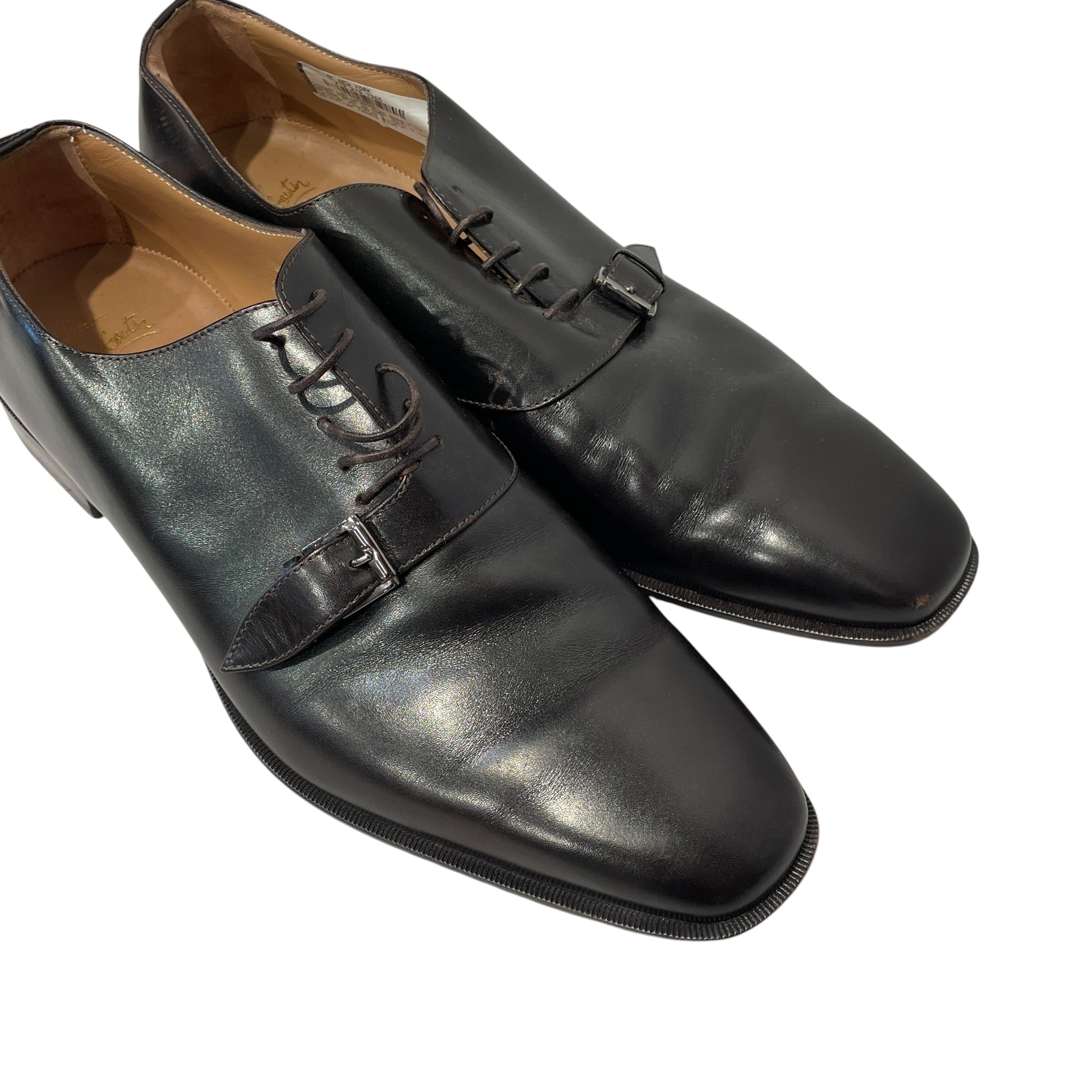 Christian Louboutin/Dress Shoes/EU 45/Leather/BRW/DERBY SHOES ONE BUCKLE view 3