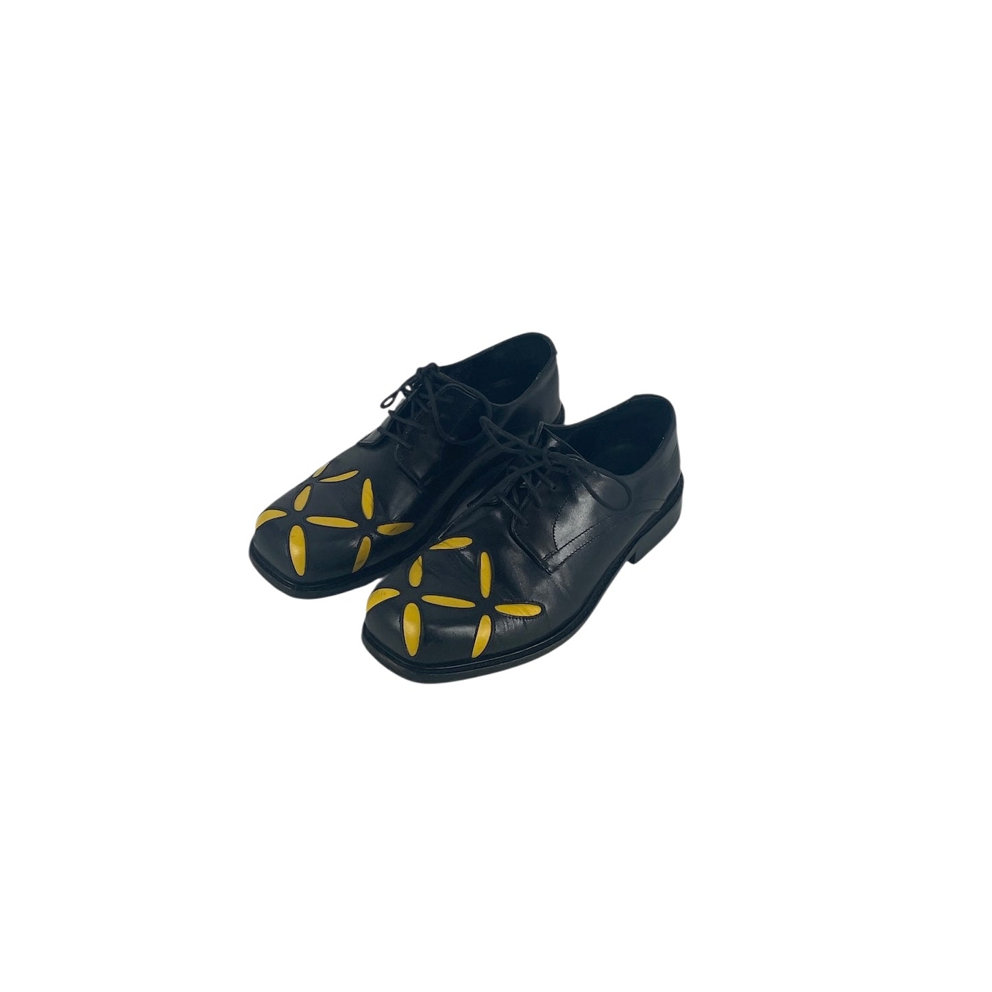 STEFAN COOKE/Dress Shoes/EU 40/Leather/BLK/YELLOW CUTOUT DERBY view 2