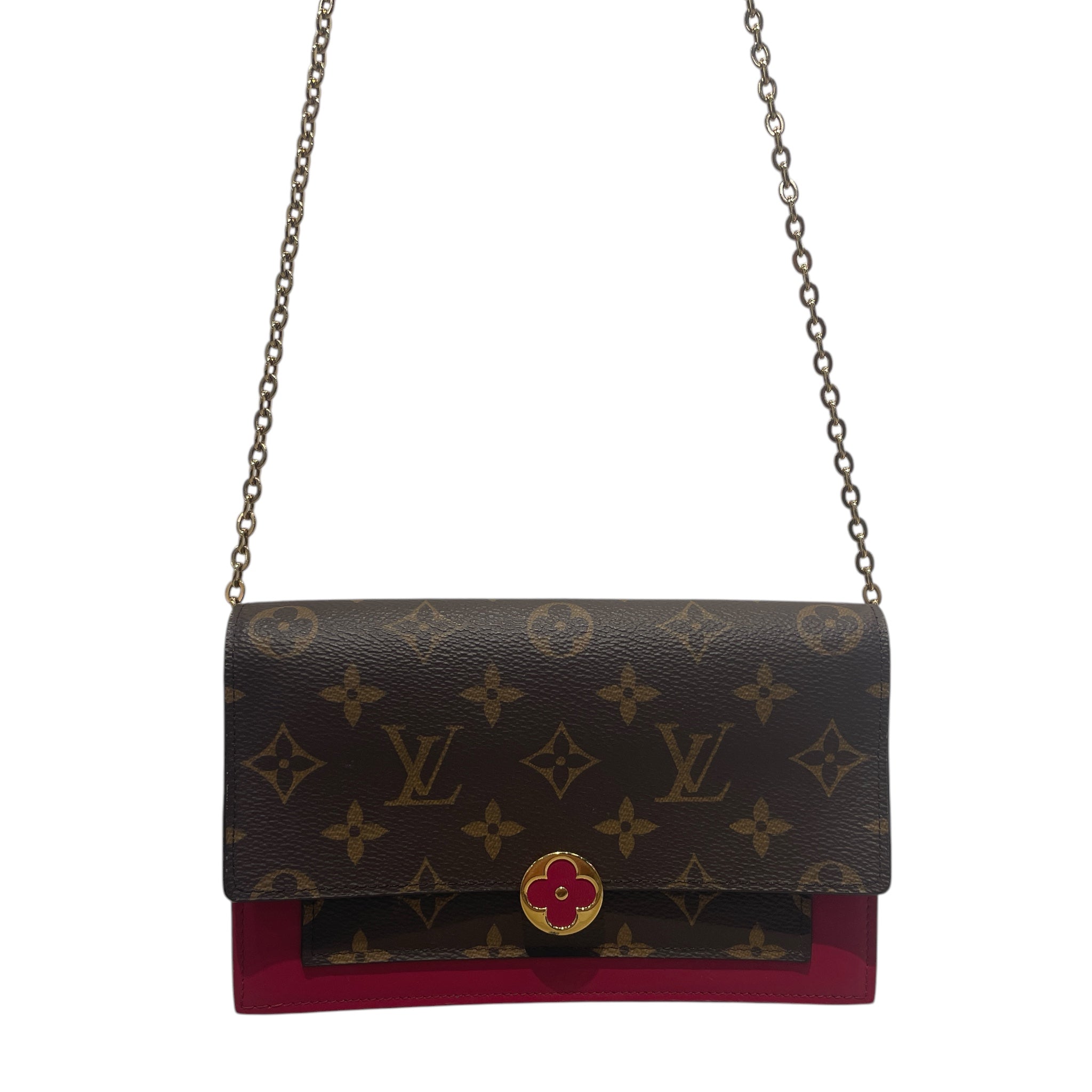 LOUIS VUITTON/Hand Bag/All Over Print/Leather/BRW/FLORE CHAIN WALLET view 3