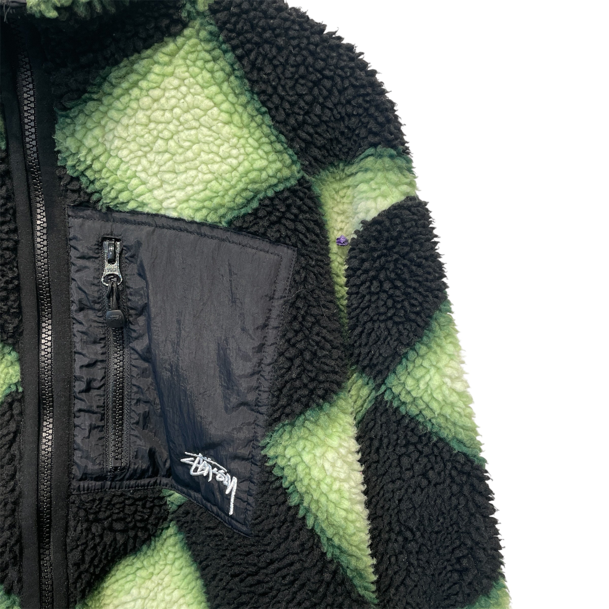 STUSSY/Windbreaker/L/Acrylic/GRN/Hombre Check/ view 3