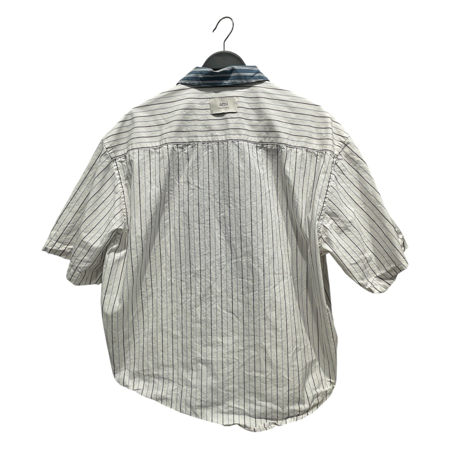 ami alexandre mattiussi/Polo Shirt/S/Cotton/WHT/Stripe/Camp Collar Contrast Shirt view 2