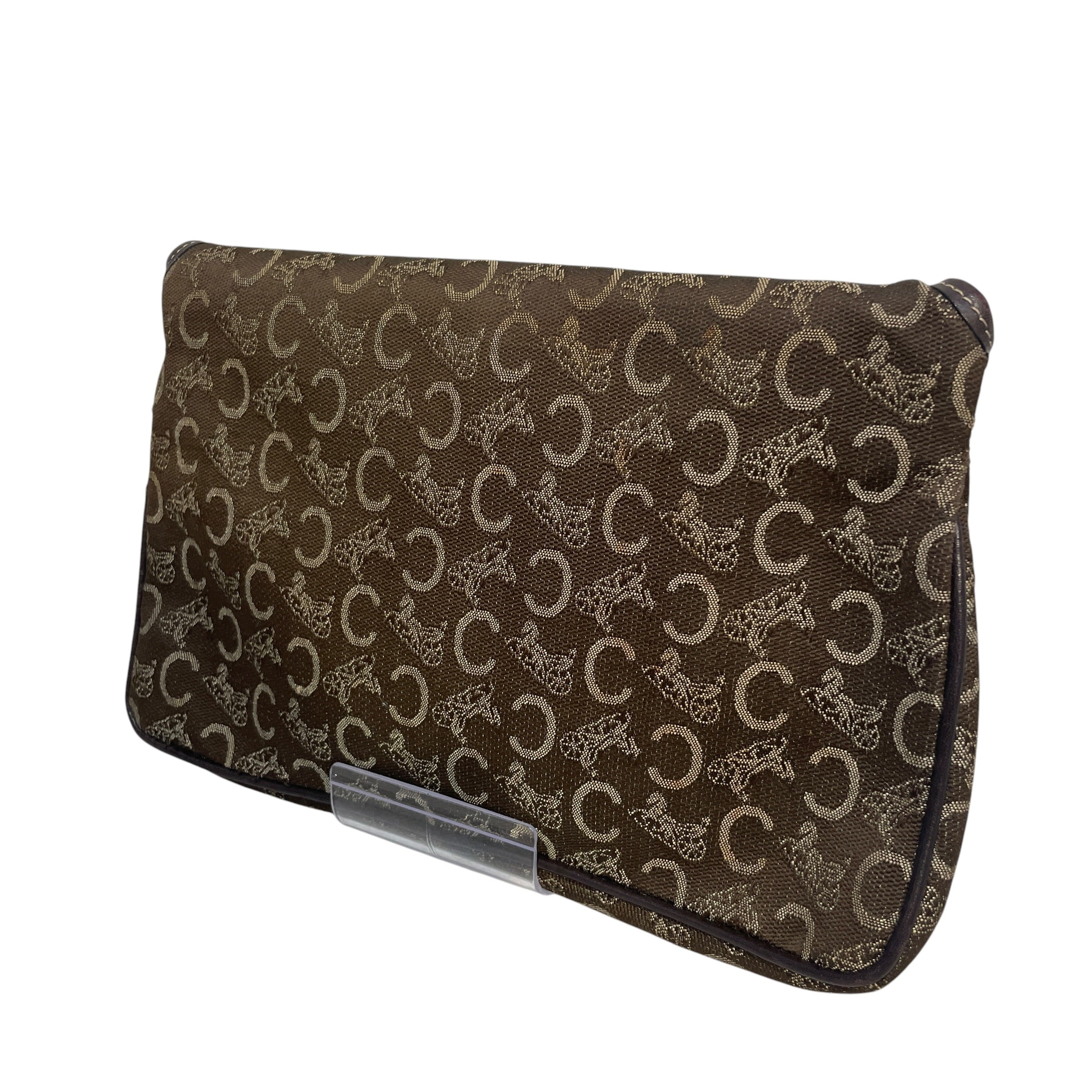 CELINE/Clutch Bag/Monogram/Cotton/BRW/Sulky Canvas Shoulder Bag view 2