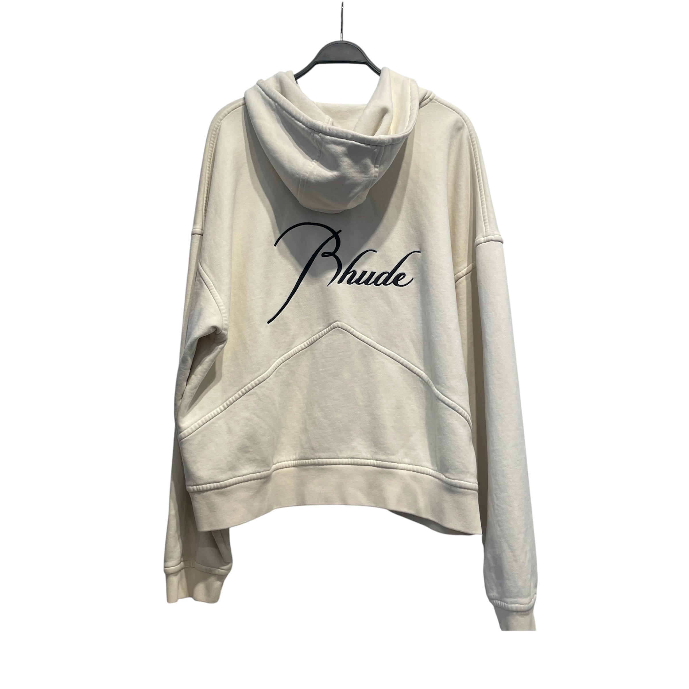 RHUDE/Zip Up Hoodie/L/Cotton/CRM/ view 2