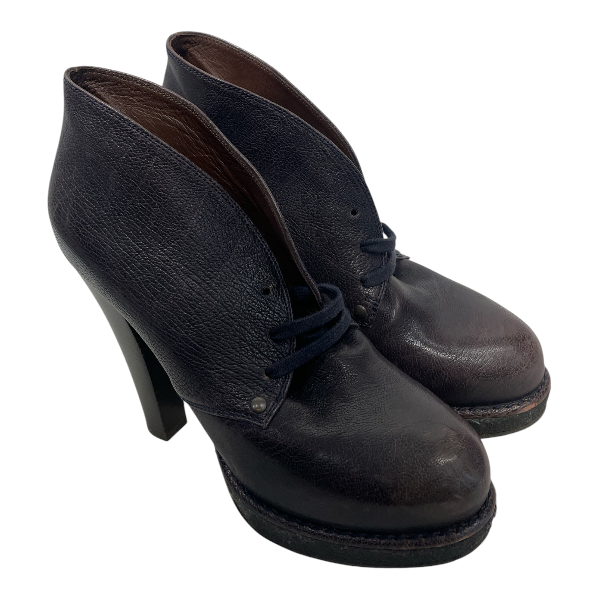 BOTTEGA VENETA/Heels/EU 38/BRW/LACED UP HEELS view 1