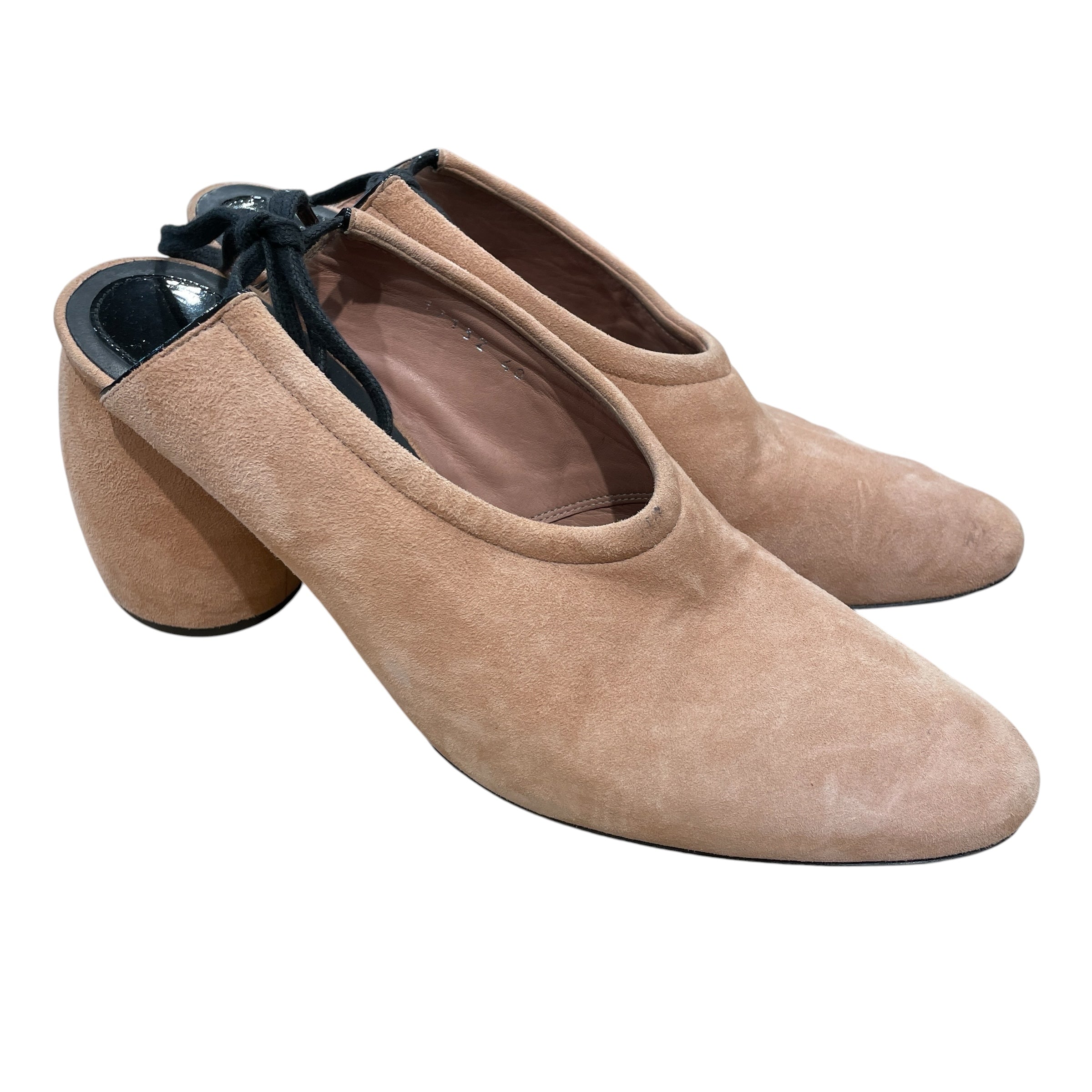 DRIES VAN NOTEN/Heels/EU 40/Suede/BEG/CHUNKY ROUND BARREL HEEL view 1