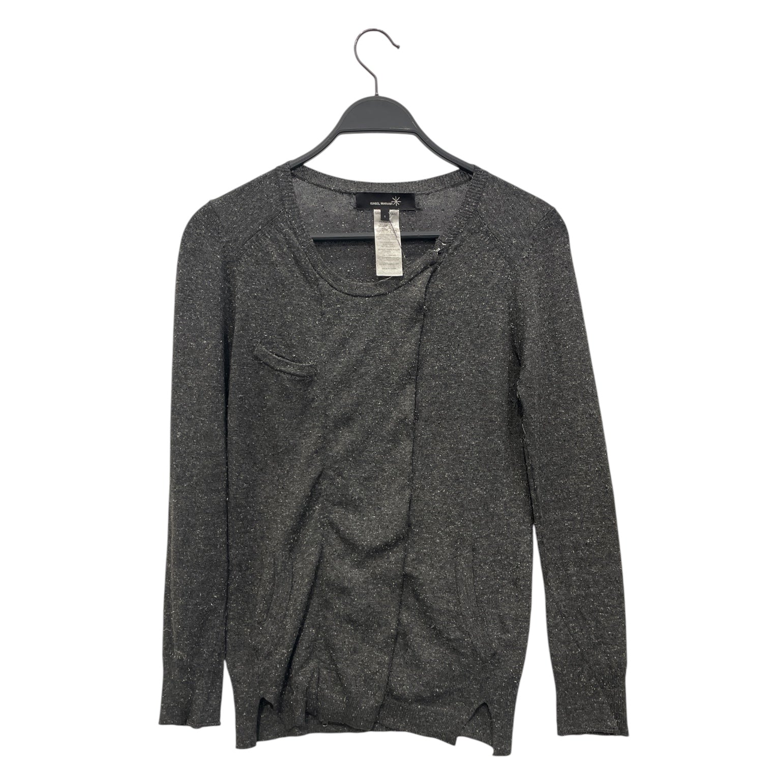 ISABEL MARANT/Sweater/1/Polyester/GRY/HEATHER GRY HOOK FRONT CLOSURE view 1