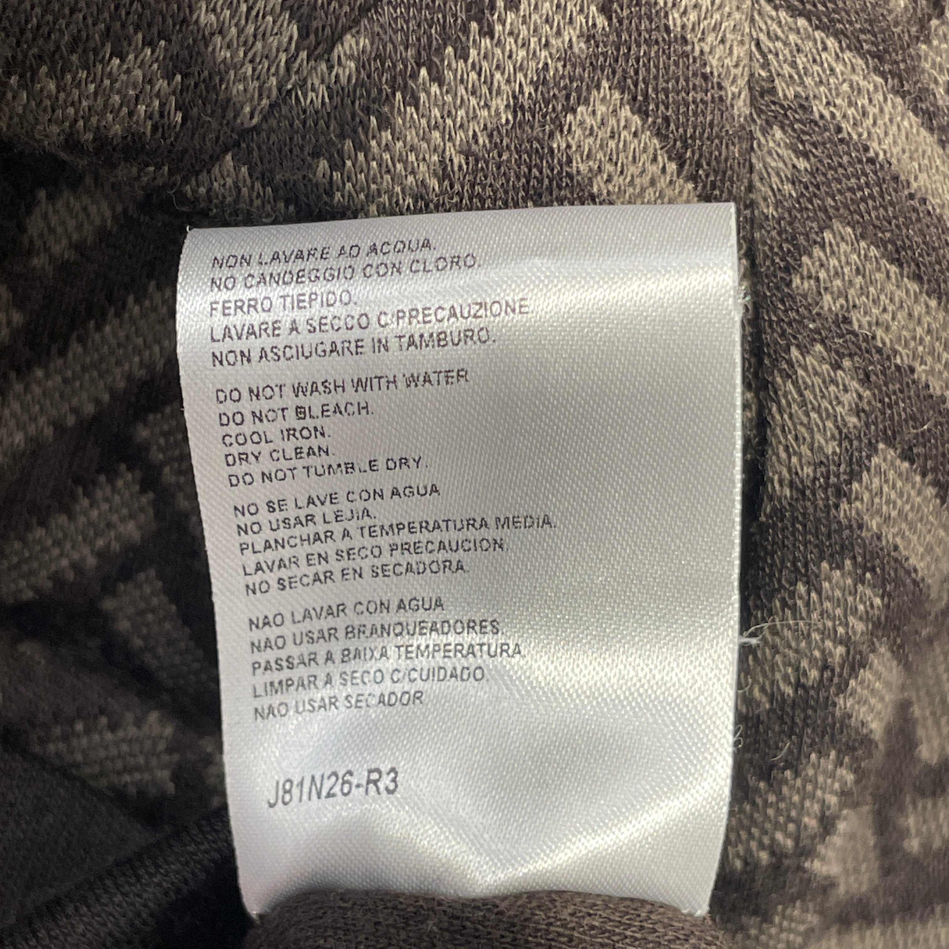 GIORGIO ARMANI/Jacket/46/All Over Print/Polyester/BRW/DOUBLE BREASTED HIGH COLLAR view 3
