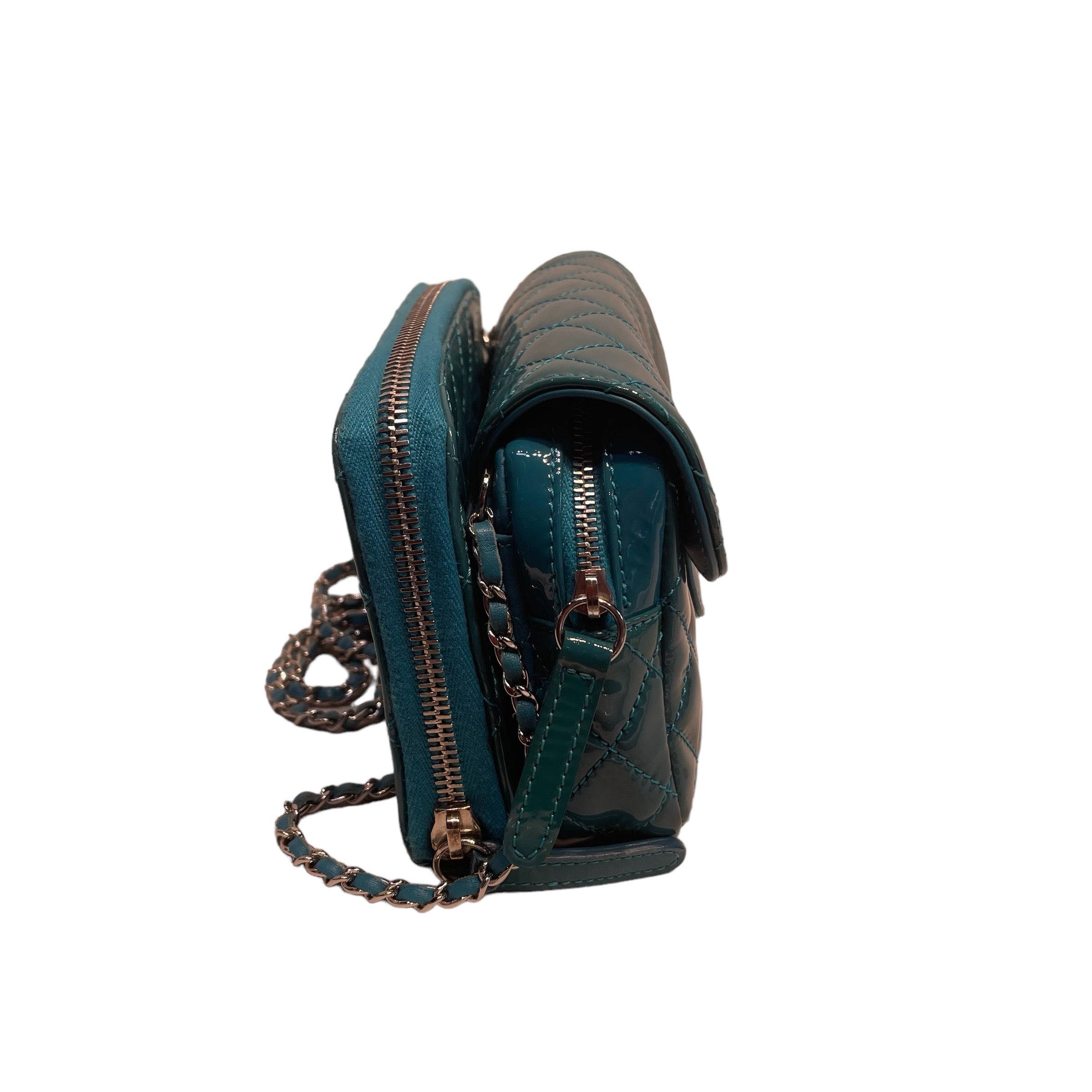 CHANEL/Hand Bag/Leather/BLU/MINI SQUARE TURQ view 4