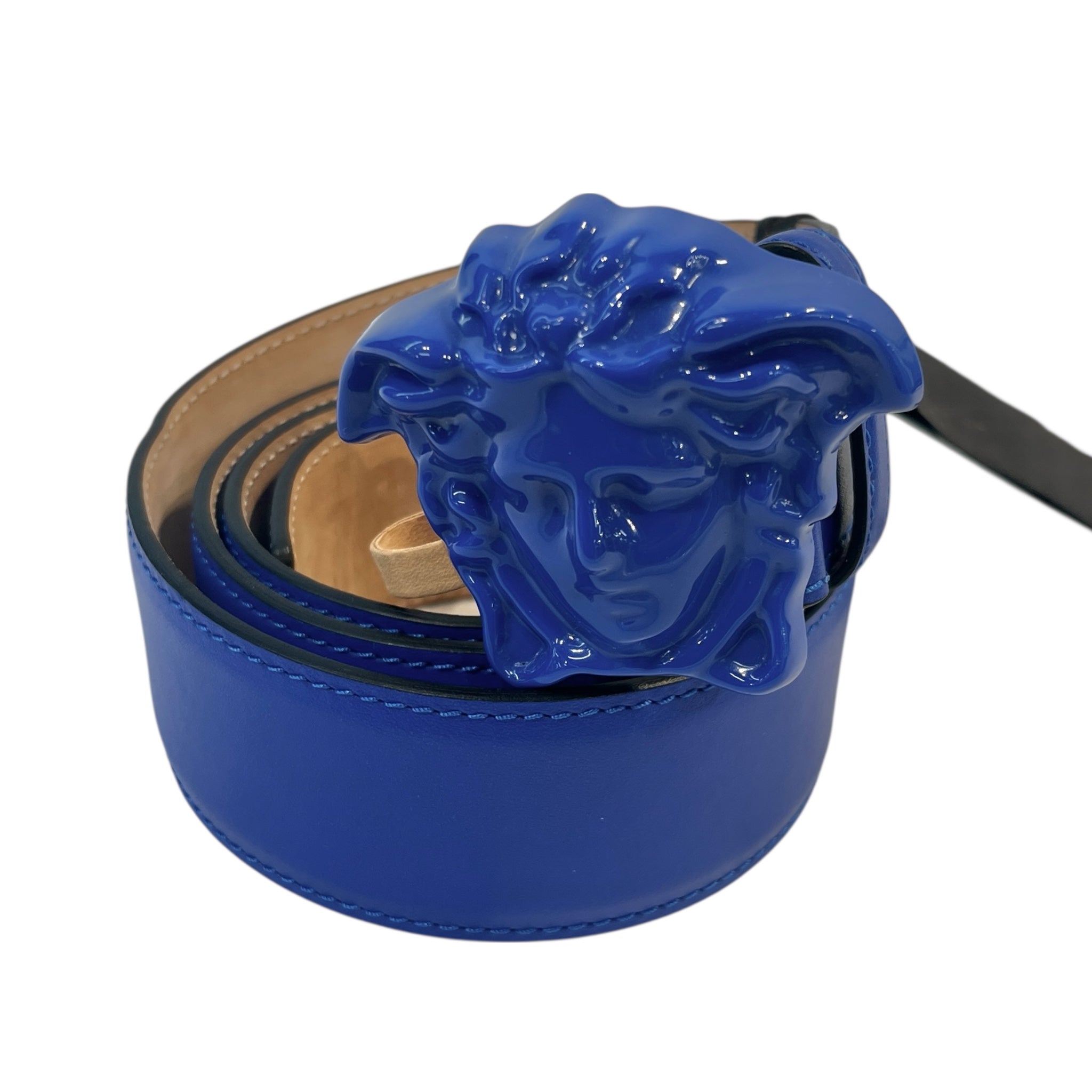 VERSACE/Belt/Leather/BLU/MEDUSA HEAD view 1