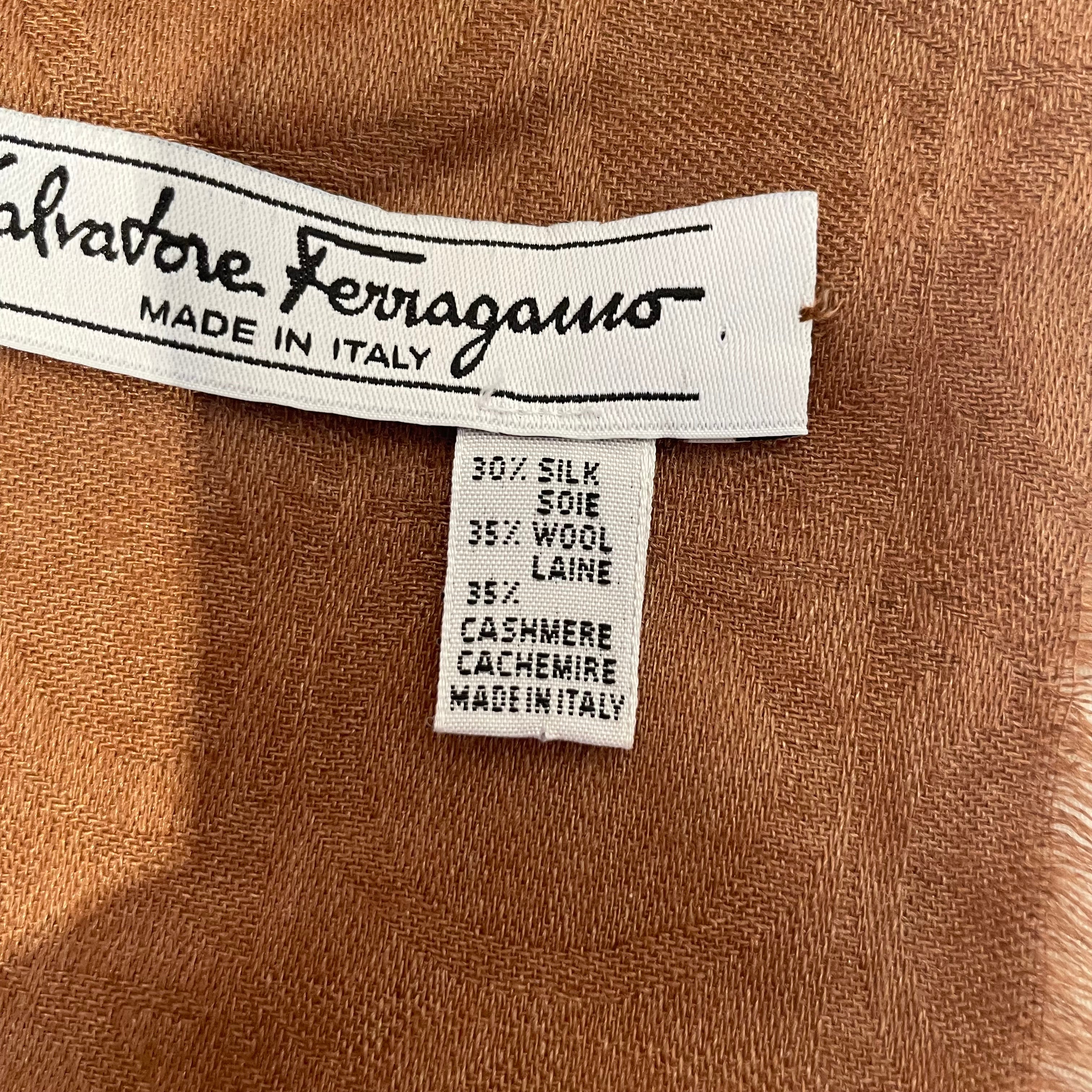 Salvatore Ferragamo/Scarf/Silk/BRW/L's/Logo view 3