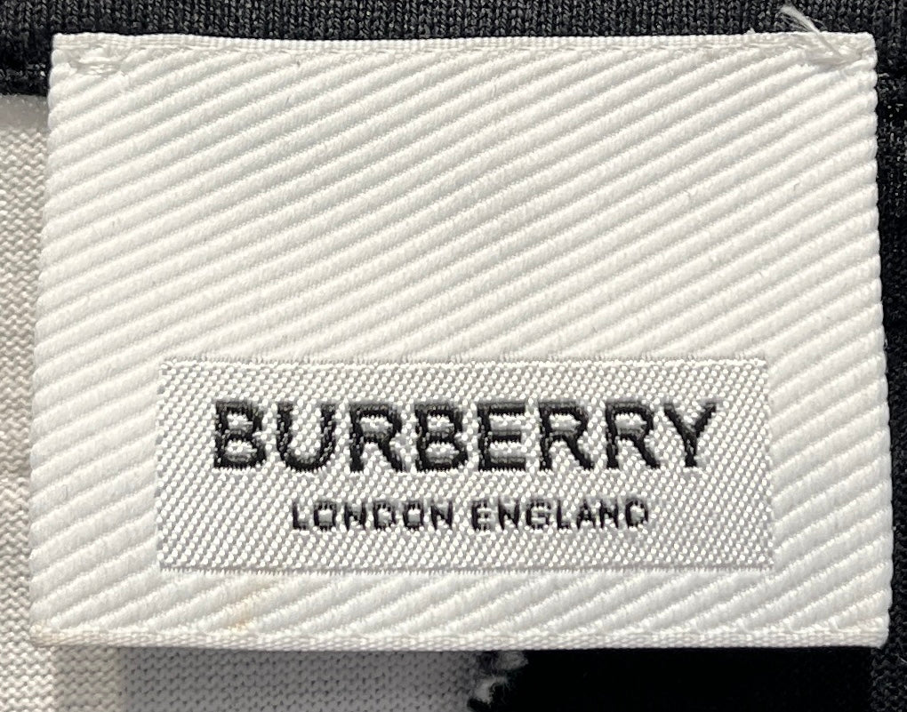 BURBERRY LONDON/LS T-Shirt/L/Cotton/BLK/Graphic/cut-out sleeve montage print view 7