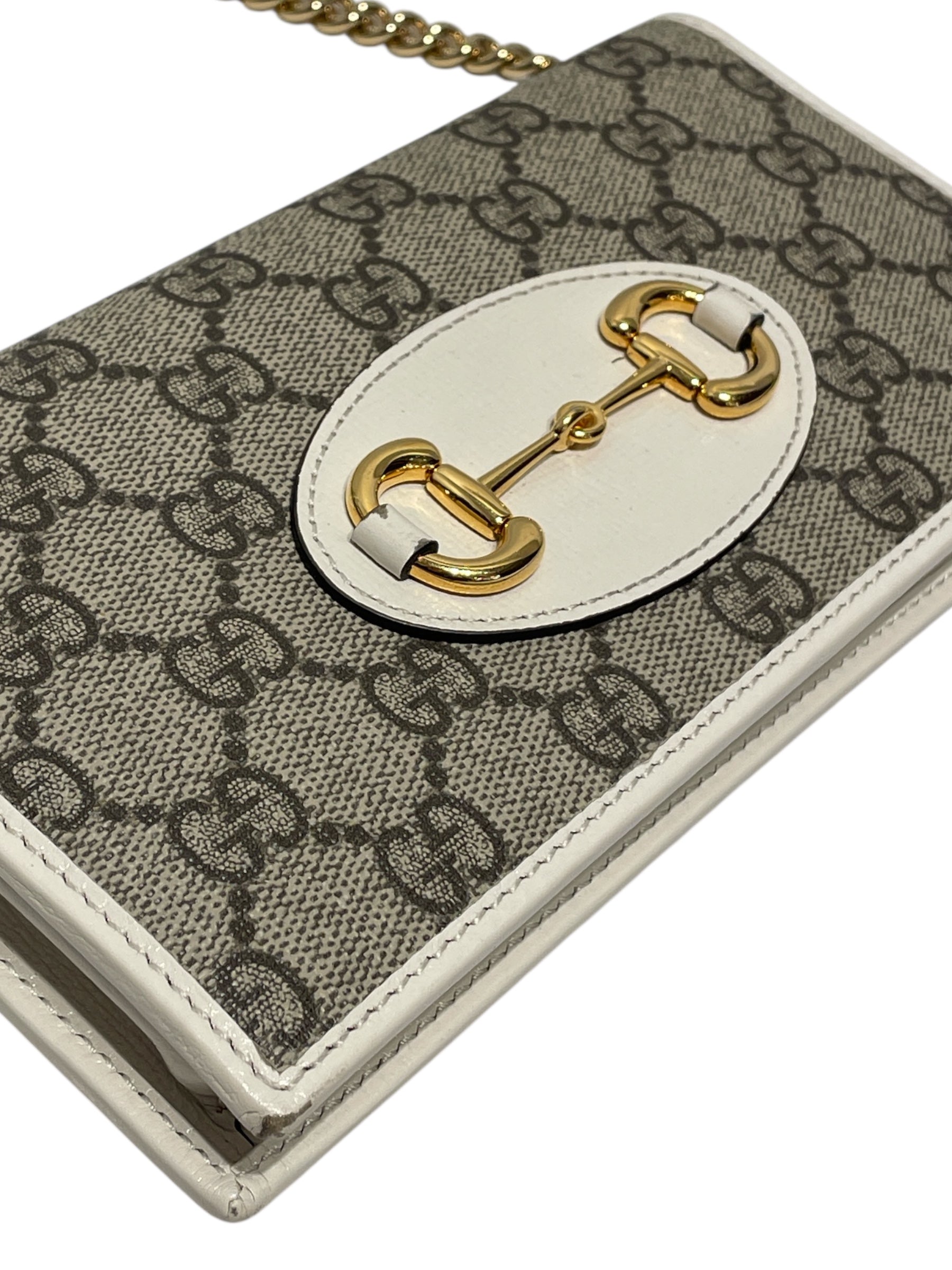 GUCCI/Cross Body Bag/Monogram/Leather/CRM/Horsebit 1955 view 6