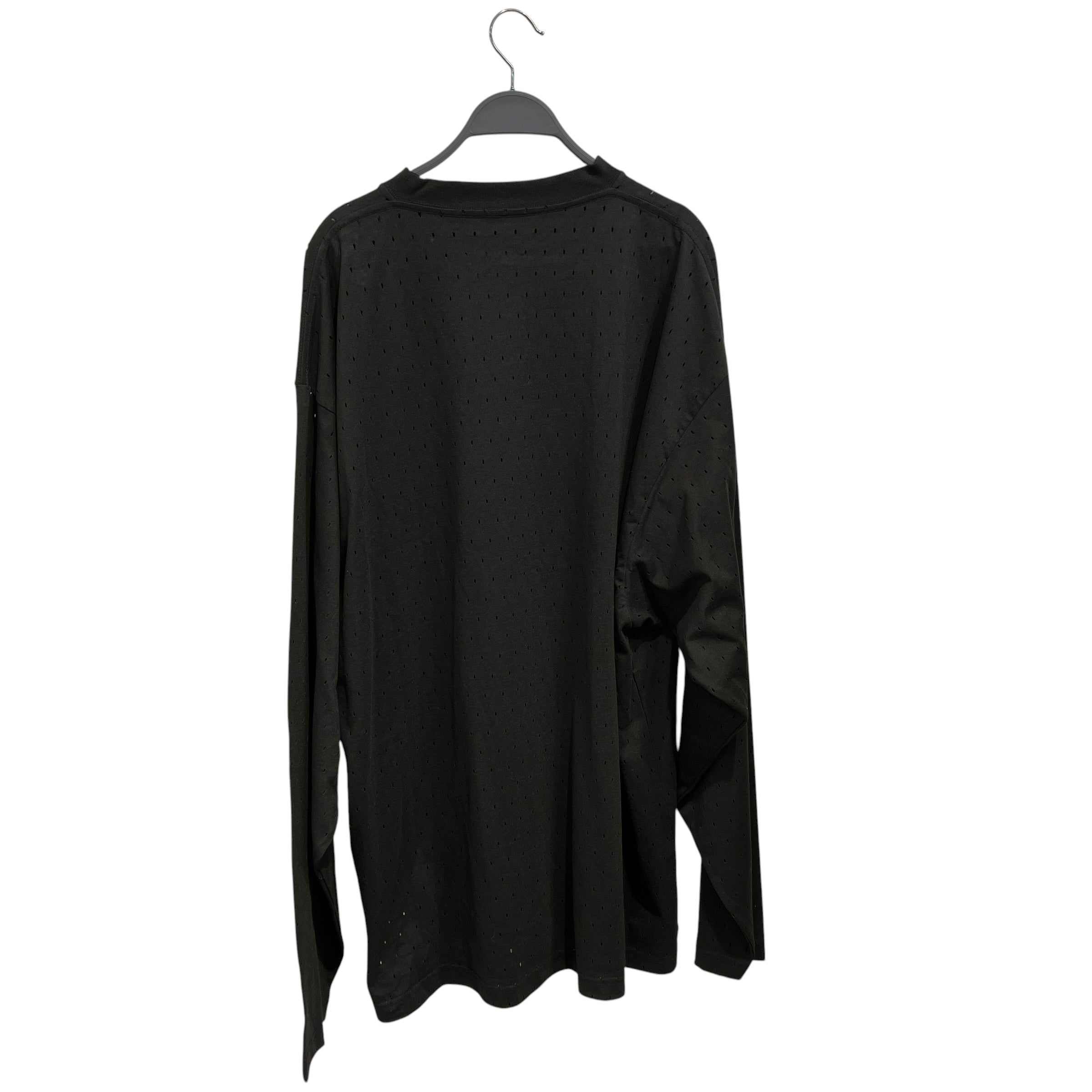 BALENCIAGA/LS T-Shirt/M/Cotton/BLK/plain black LS hole t shirt view 2