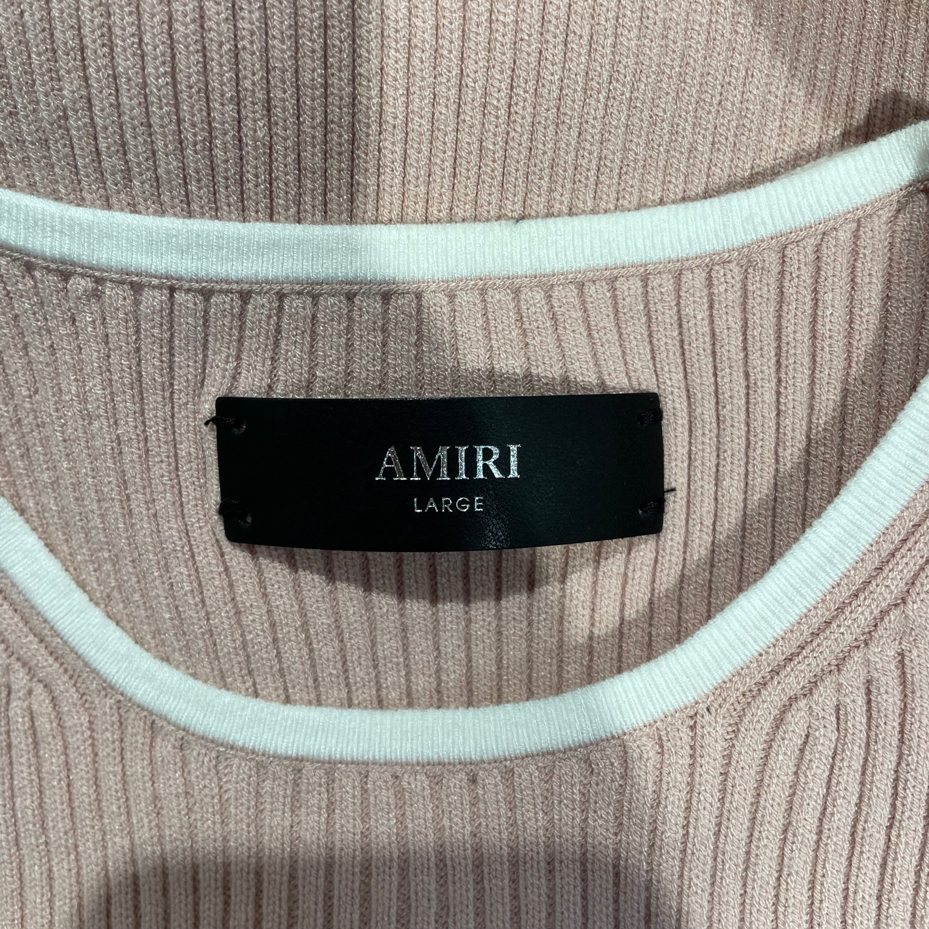 AMIRI/T-Shirt/L/Graphic/Cotton/PNK/logo knit baby tee view 3