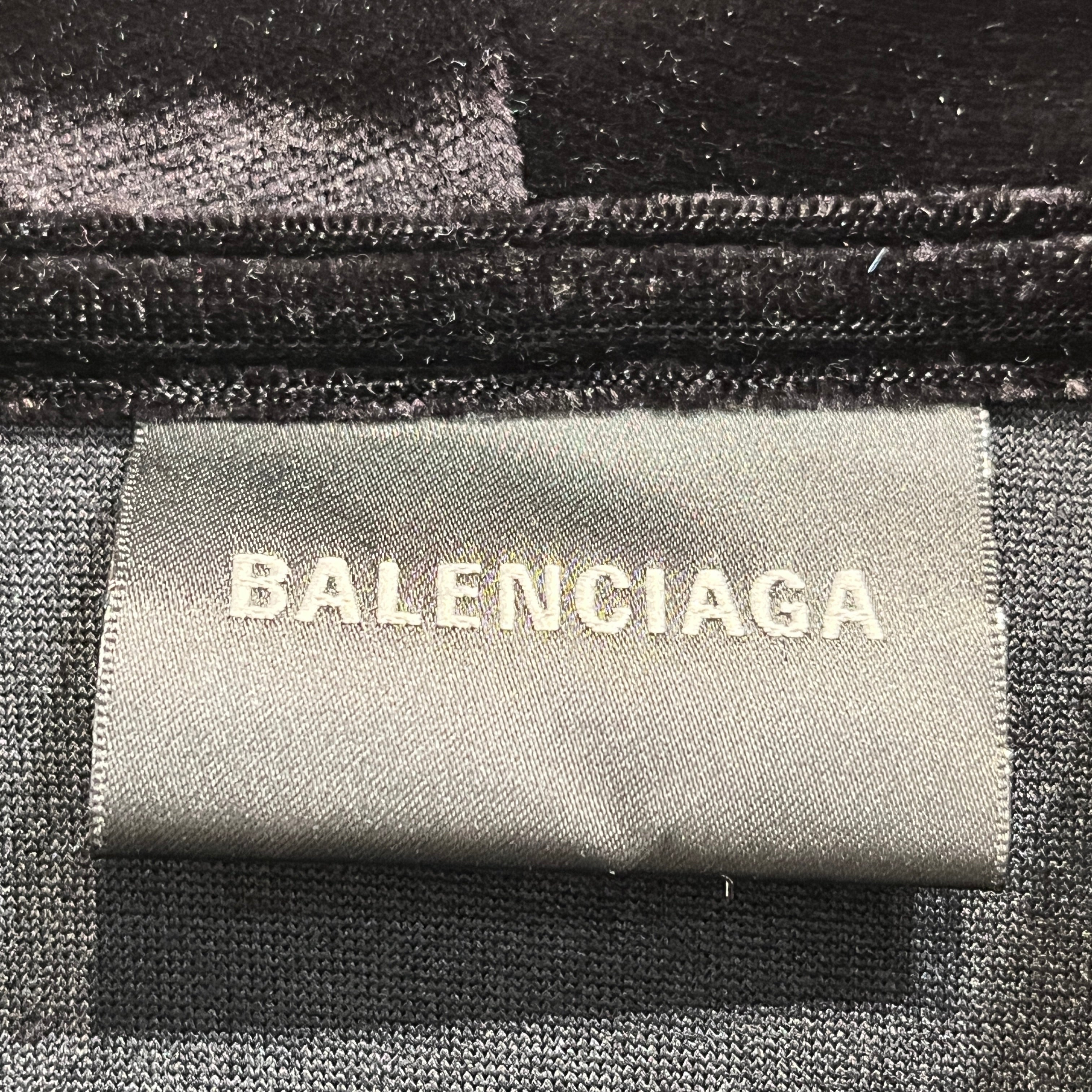 BALENCIAGA/Hoodie/2/Velour/BLK/Oversize/oversized velour hoodie view 3