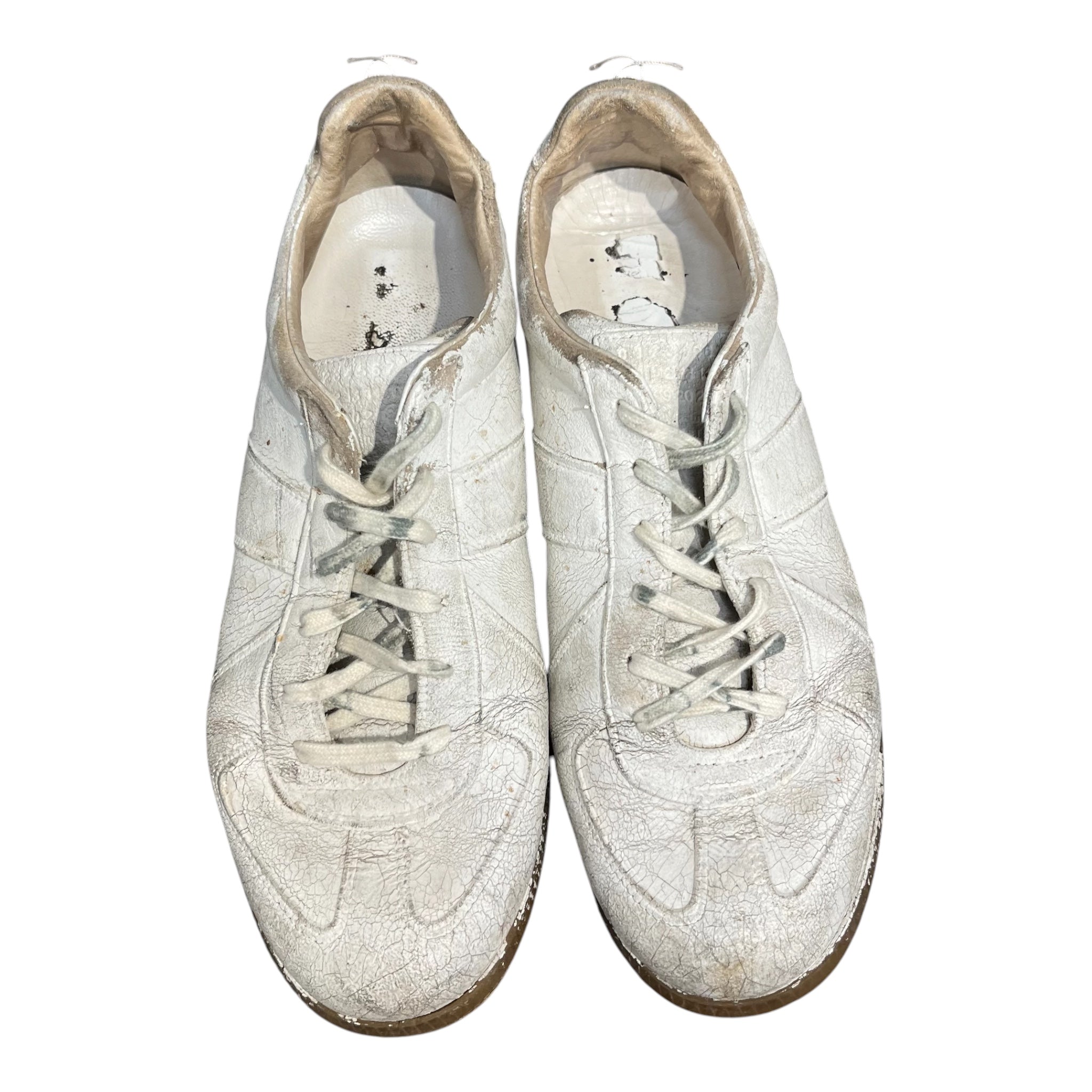 Maison Margiela/Low-Sneakers/EU 42/Leather/WHT/REPLICA DISTRESS PAINT FINISH view 7