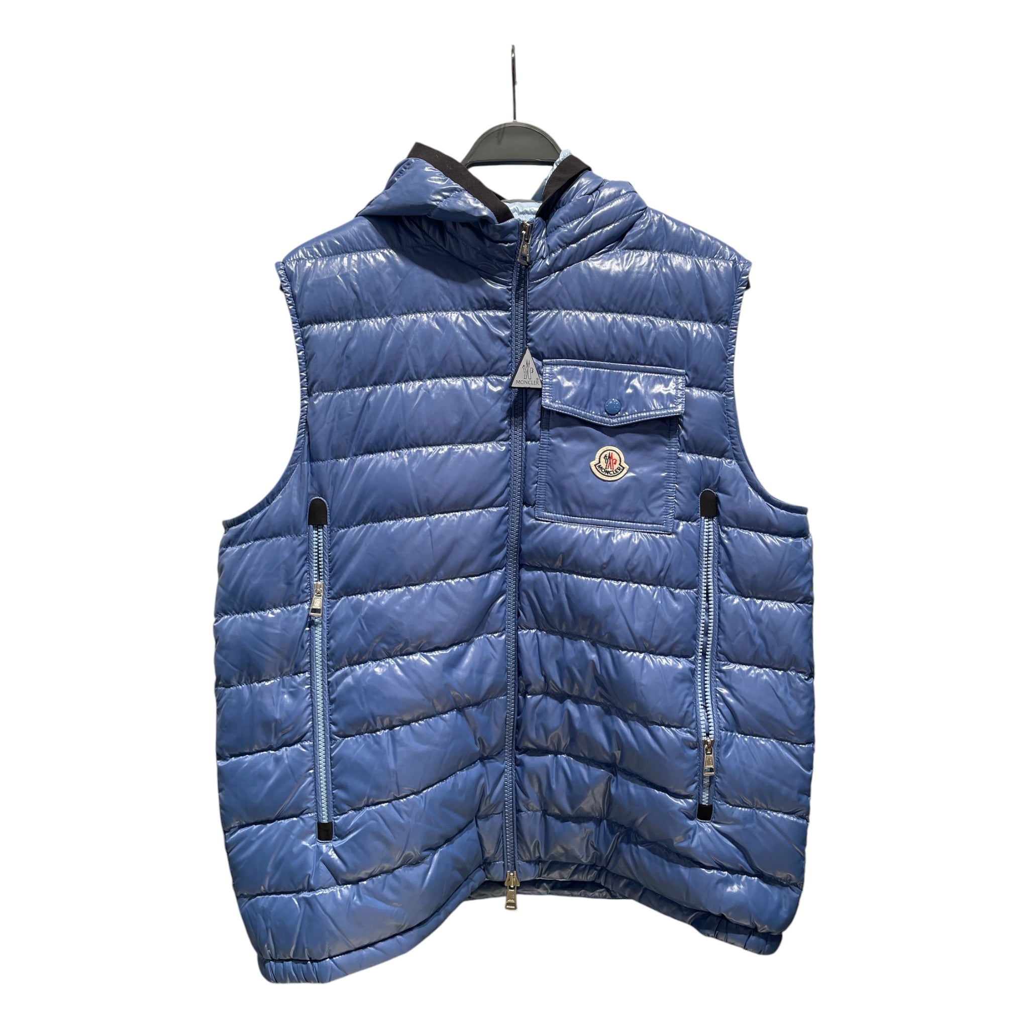 MONCLER/Puffer Vest/4/Nylon/BLU/Ragot Gilet Hooded Vest
