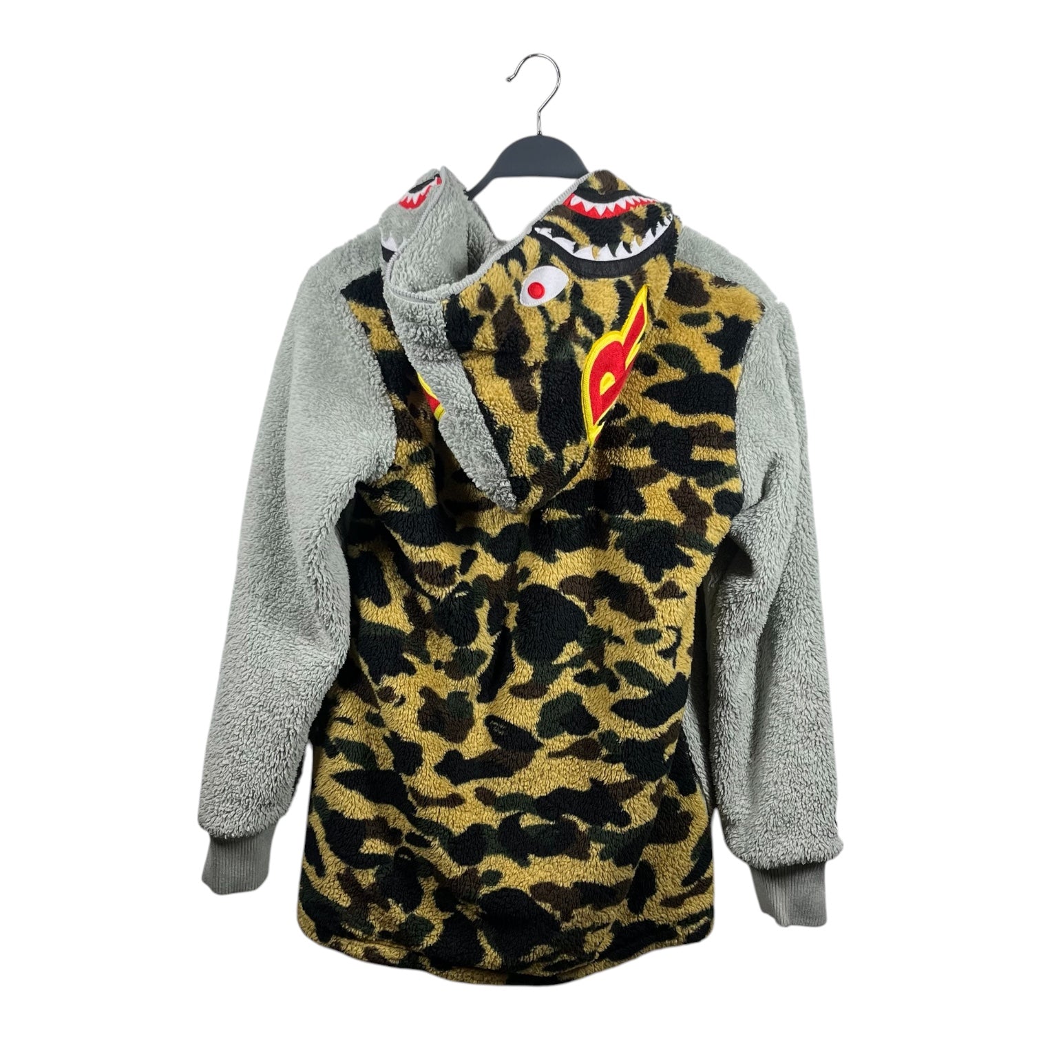 A BATHING APE/Hoodie/M/All Over Print/Polyester/GRY/1st camo shark hoodie view 2