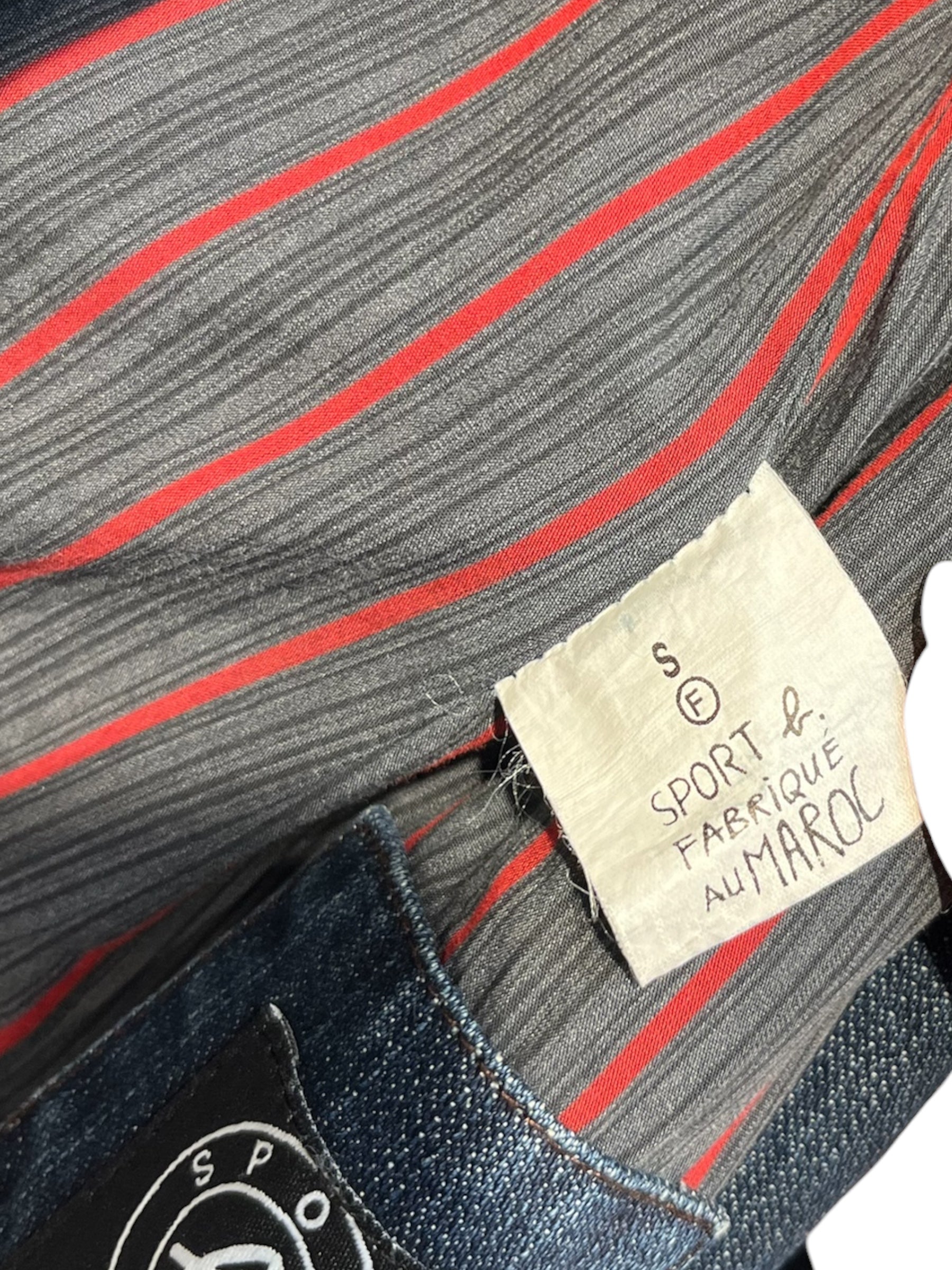 agnes b./Denim Jkt/S/Cotton/NVY/CHORE COAT STRIPE LINED view 4