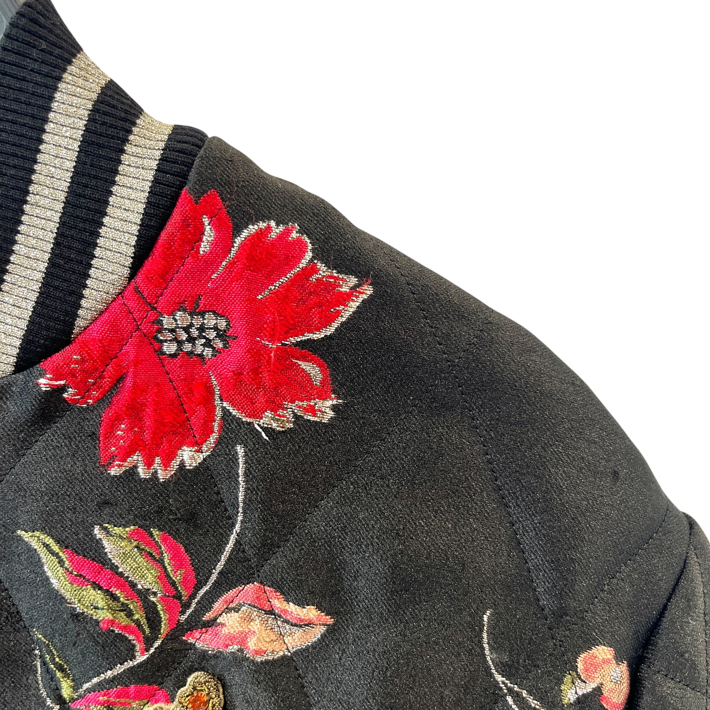DOLCE&GABBANA/Quilted Jkt/36/All Over Print/Cotton/BLK/Single Breasted/Amore Bomber Jacket view 6