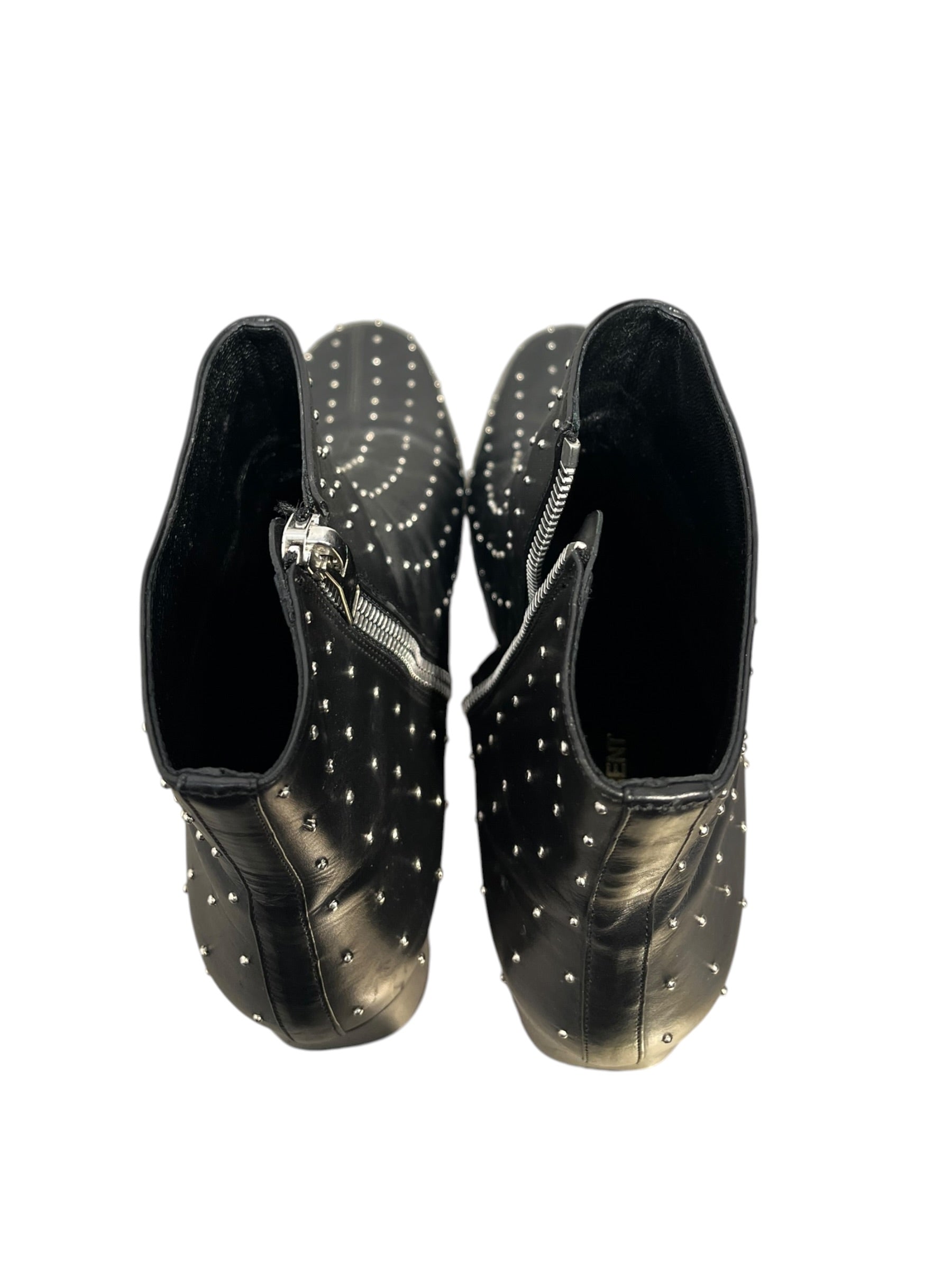 SAINT LAURENT/Ankle Boots/EU 37.5/Polka dot/Leather/BLK/SMALL SILVER STUD DOTS, ZIP view 2