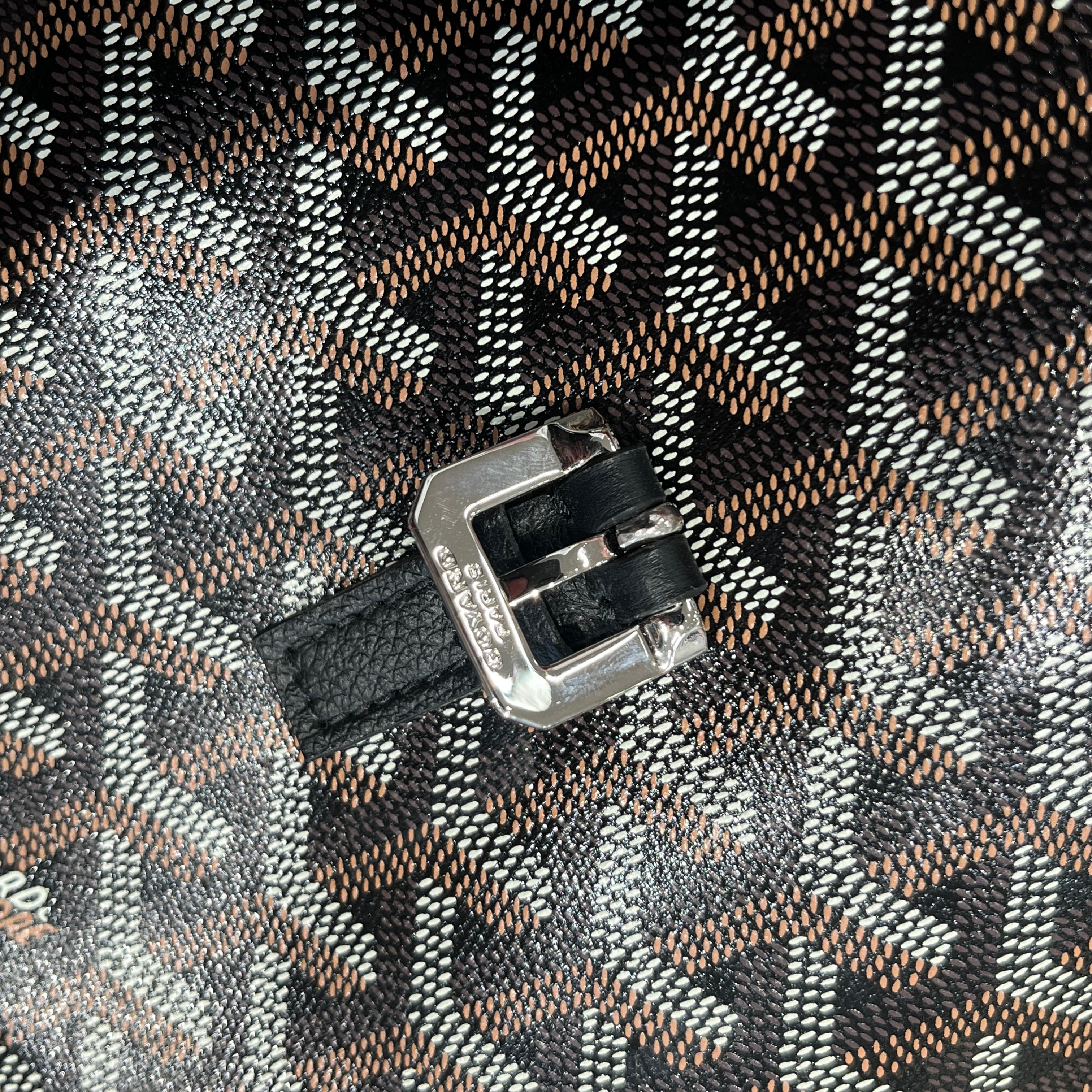 GOYARD/Cross Body Bag/Monogram/Leather/BLK/CANVAS GOYARDINE CAPECIAN view 4