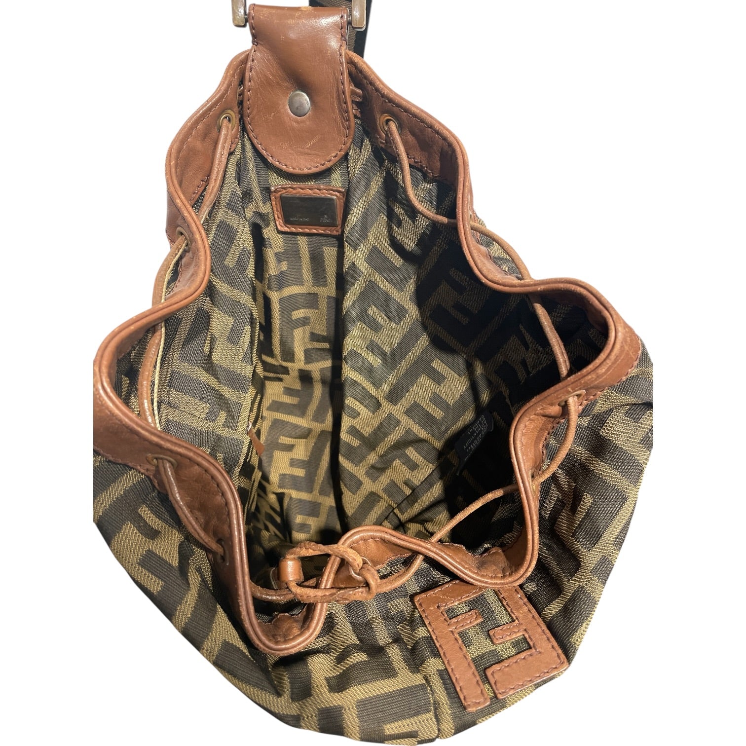 FENDI/Cross Body Bag/Monogram/Cotton/BRW/VINTAGE SATCHEL view 3