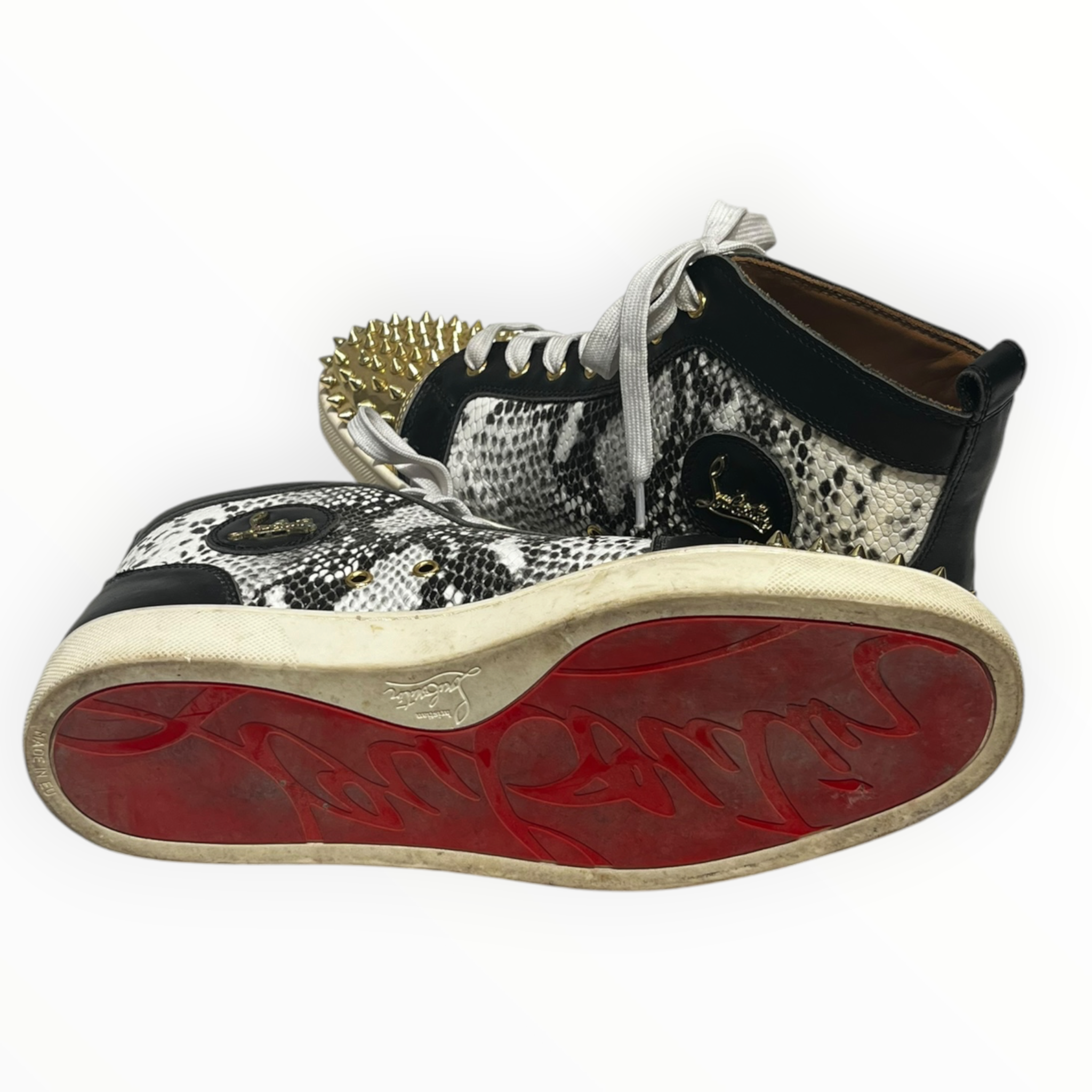 Christian Louboutin/Hi-Sneakers/EU 44/MLT/U-Tip/gold toes b/w scales view 3