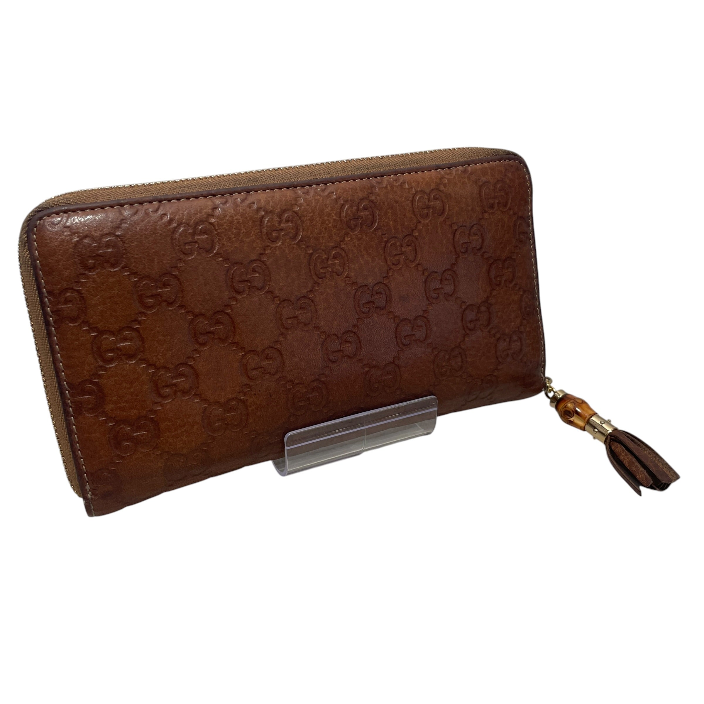 GUCCI/Bifold Wallet/Monogram/Leather/BRW/L's/guccissima view 2