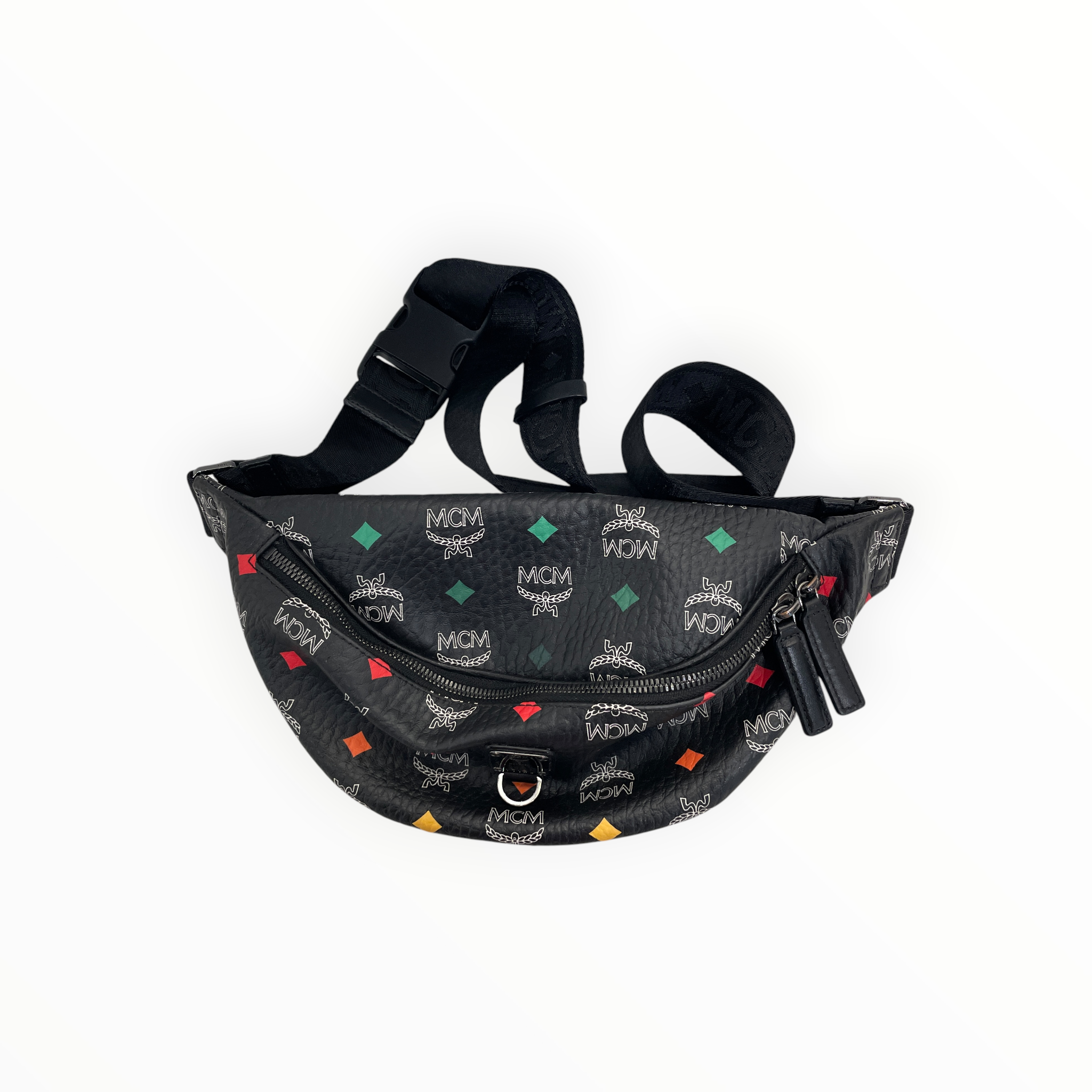 MCM/Fanny Pack/Monogram/Leather/BLK/vissetto dimond view 1