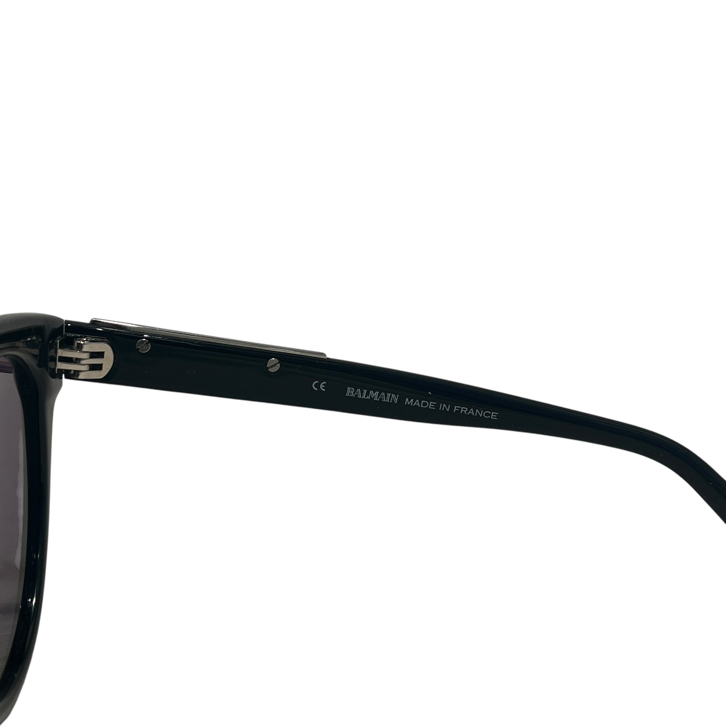 BALMAIN/Sunglasses/Celluloid/BLK/L's/ROUND/SILVER BAR view 4