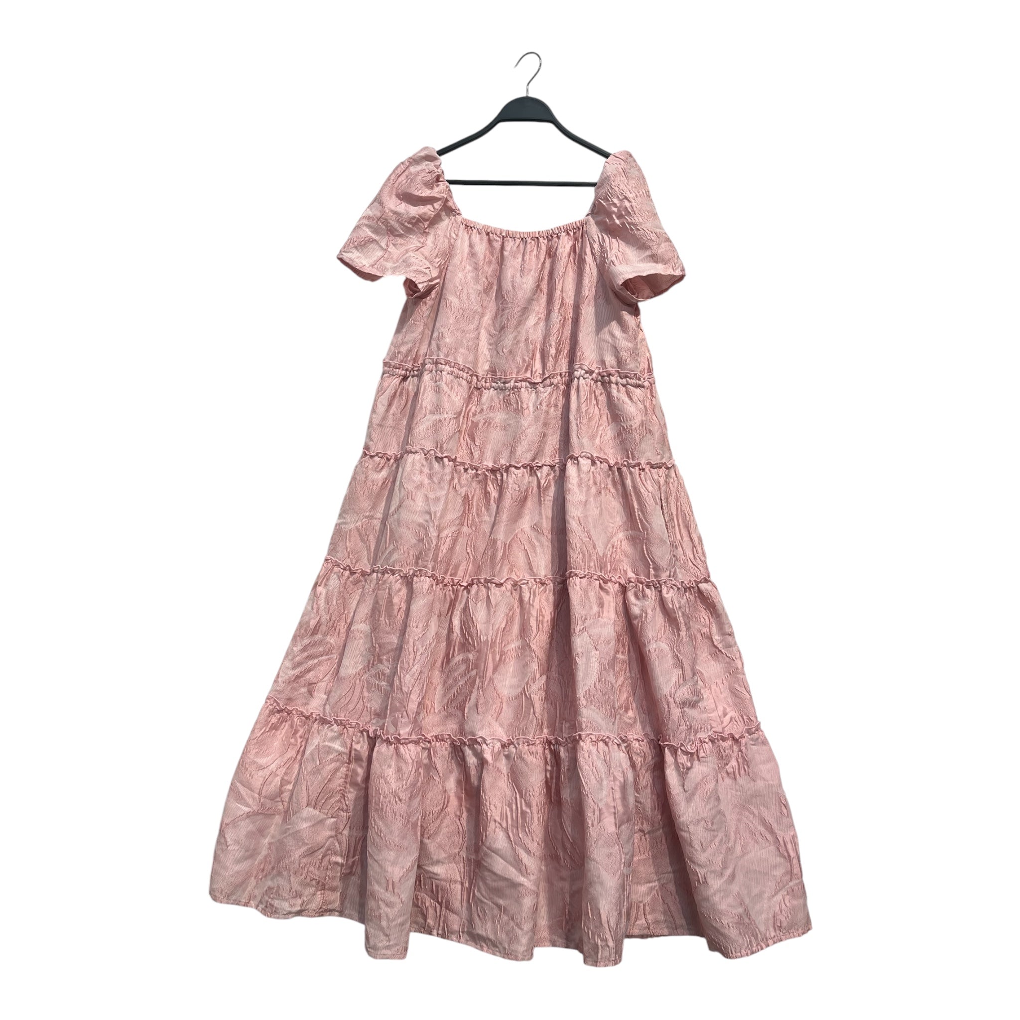 GANNI/Dress/36/Polyester/PNK/2 TIE FRONT TIERED PUFF SLEEVE view 2