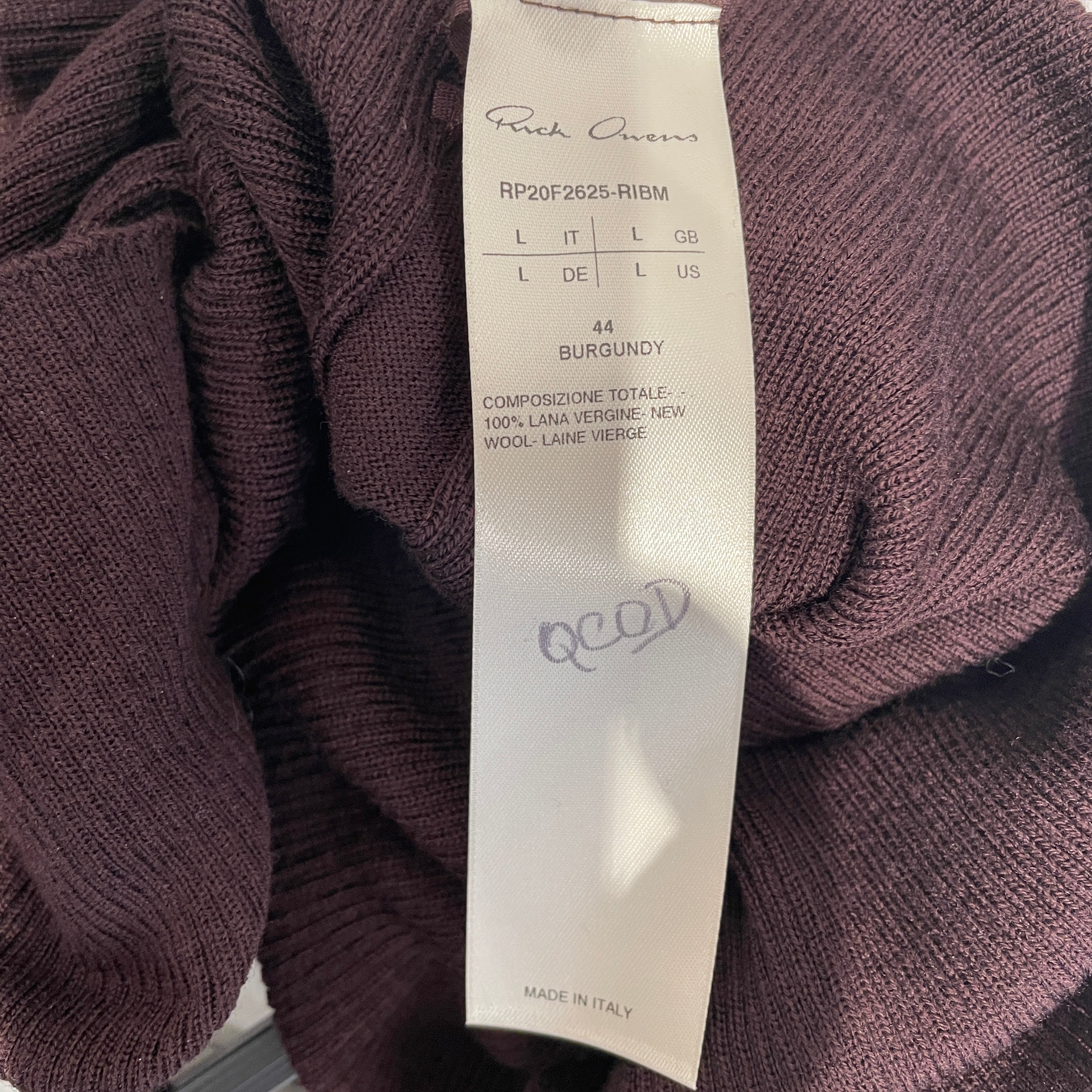 Rick Owens/SL Blouse/44/Wool/BRW/RP20F2625 view 3