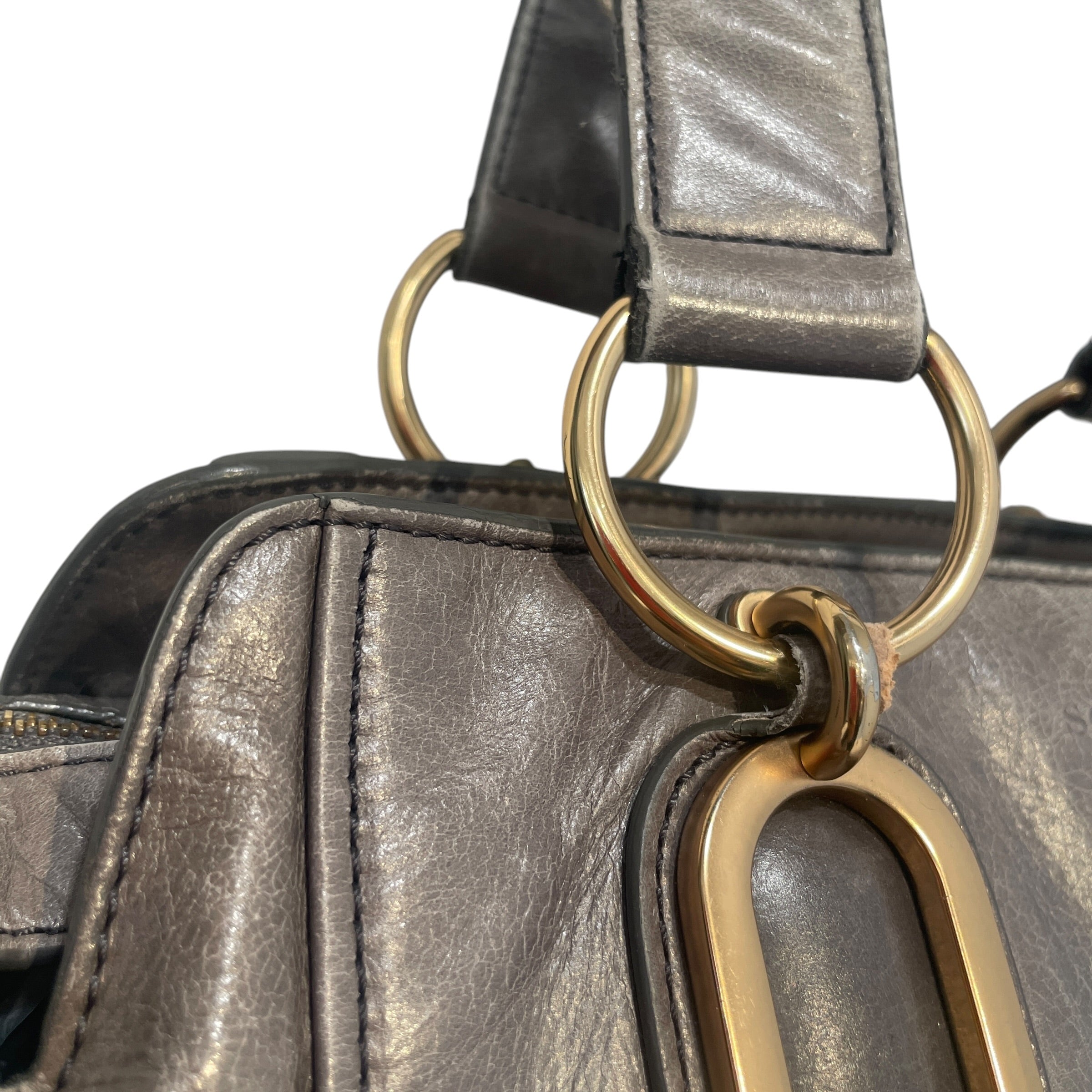 SEE BY CHLOE/Hand Bag/Leather/GRY/Paige Gold Oval Hardware view 7