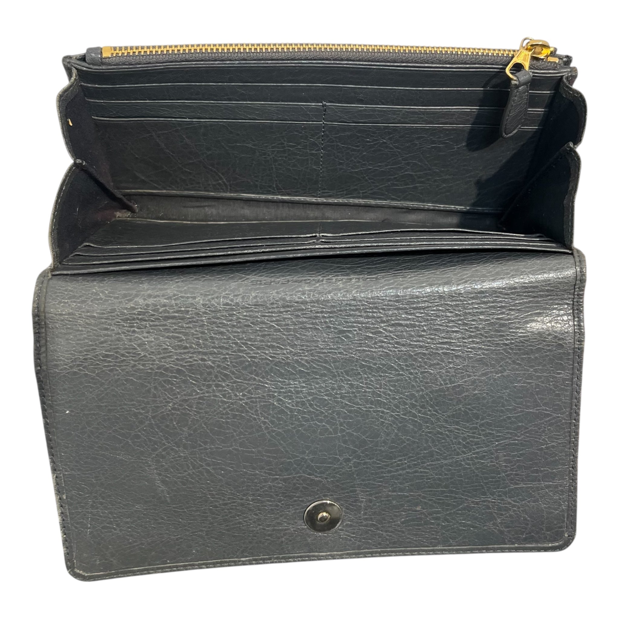 BALENCIAGA/Long Wallet/Leather/GRY/GLD STUDDED FOLD WALLET view 3