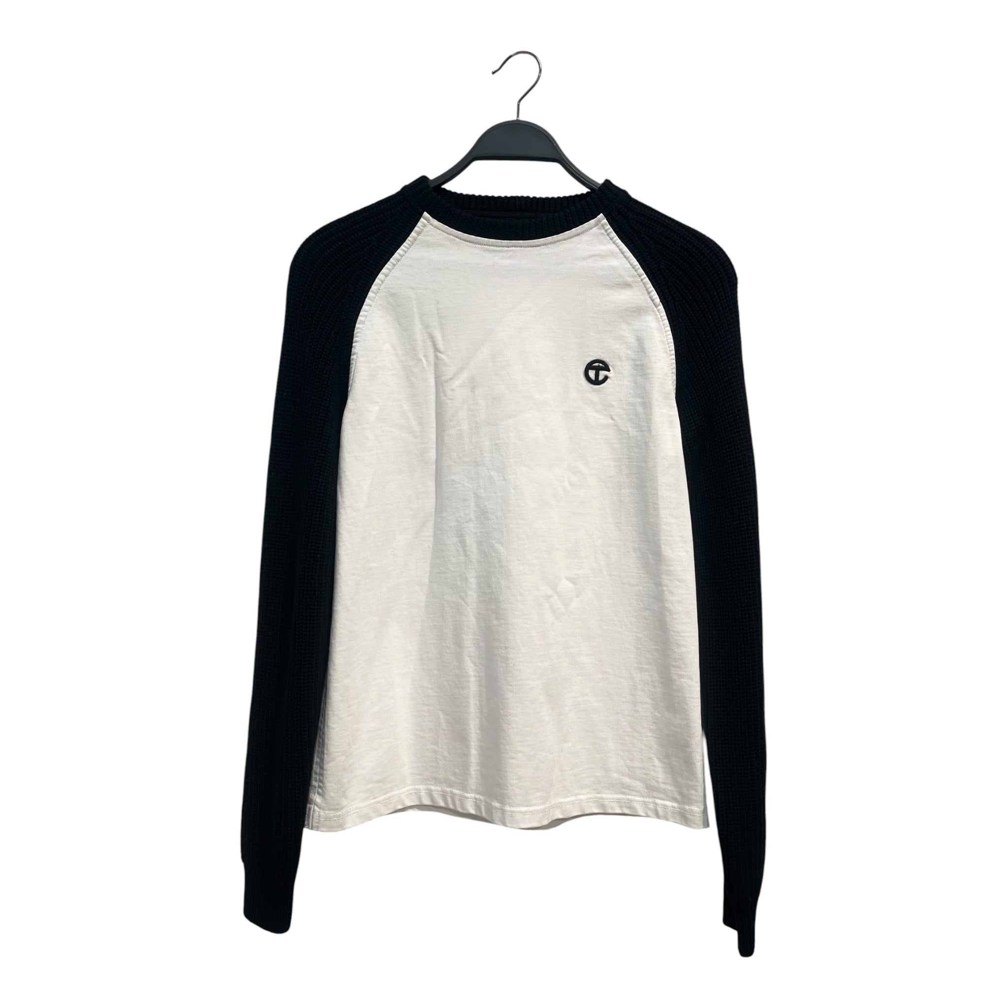 Telfar/Sweatshirt/Cotton/WHT/black knit sleeve sample view 1