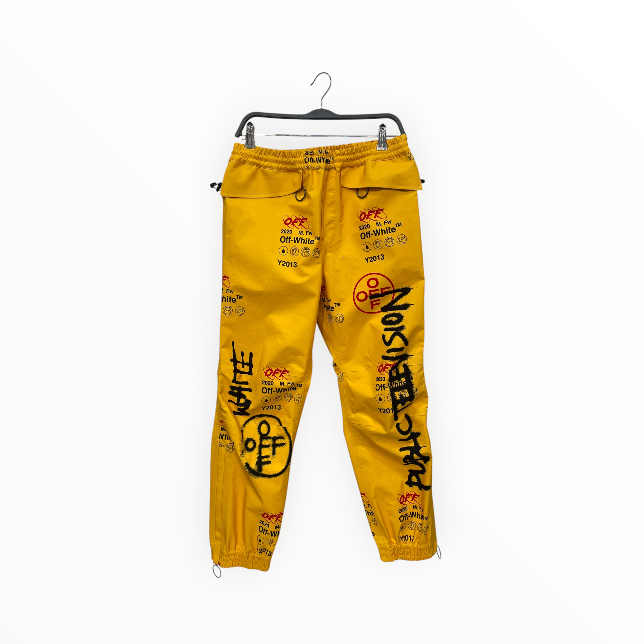 OFF-WHITE/Pants/M/Polyester/YEL/All Over Print/Industrial Gore-Tex Track view 1