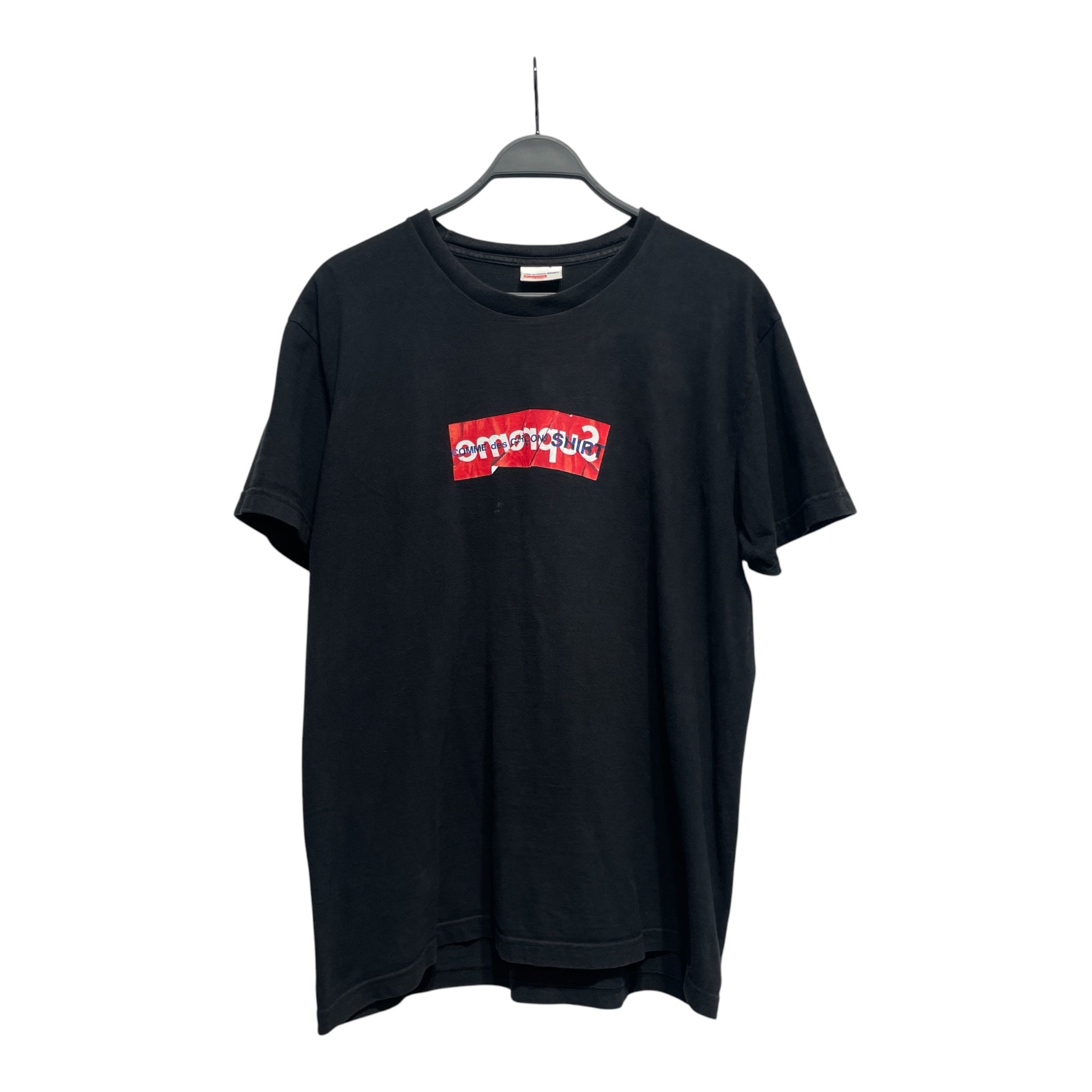 Supreme/COMME des GARCONS SHIRT/T-Shirt/XL/Cotton/BLK/Graphic/crinkled logo view 1