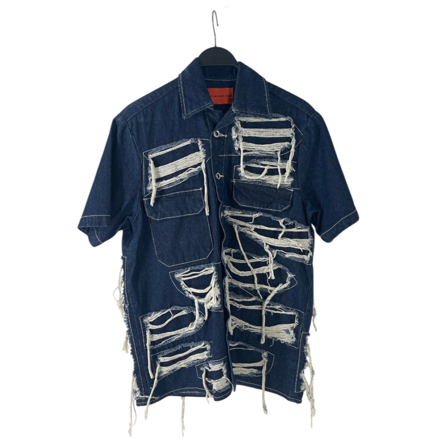 WHO DECIDES WAR/SS Shirt/XS/Denim/BLU/distressed denim view 1