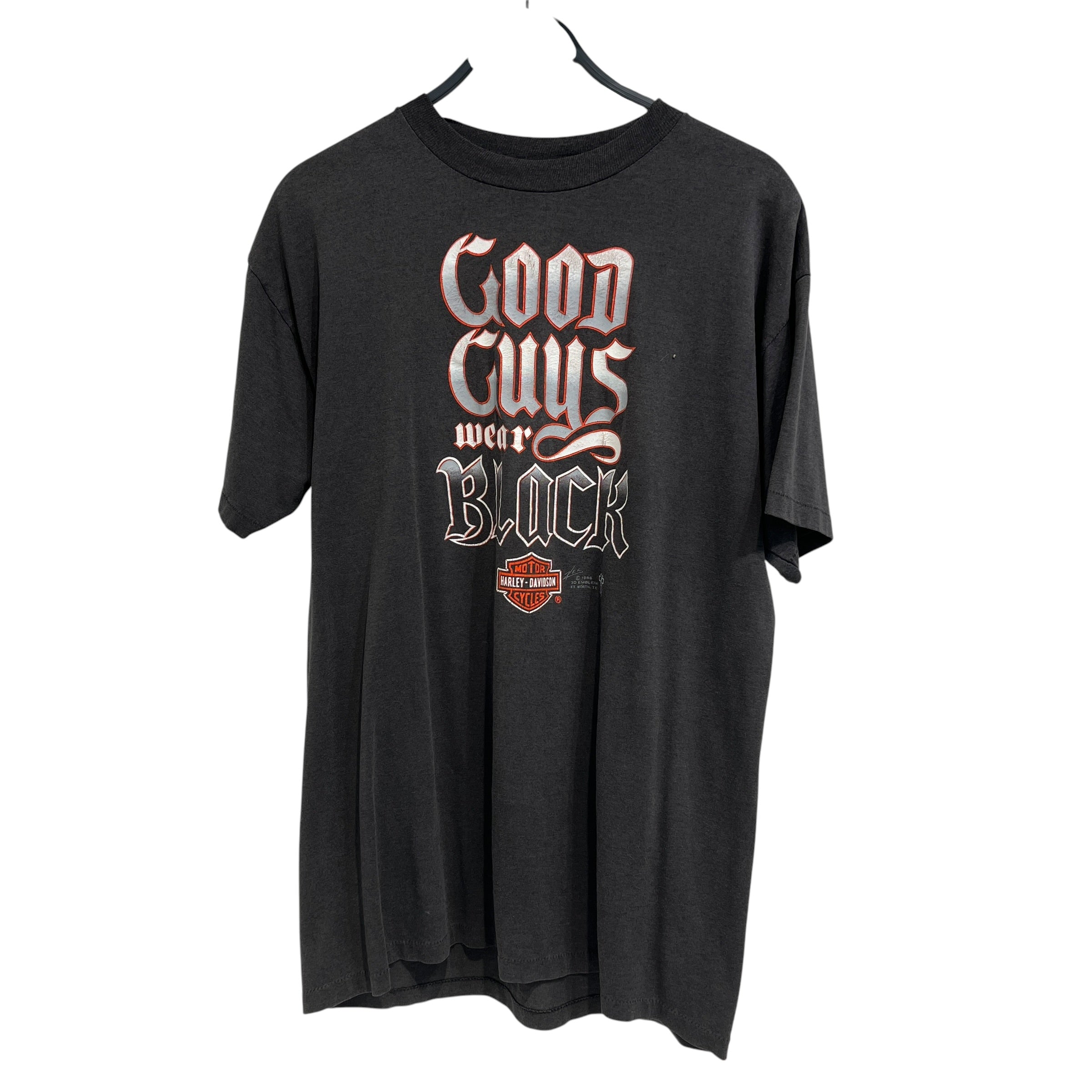 HARLEY DAVIDSON/T-Shirt/XL/Cotton/BLK/3D EMBLEM Good Guys Wear BLK view 1