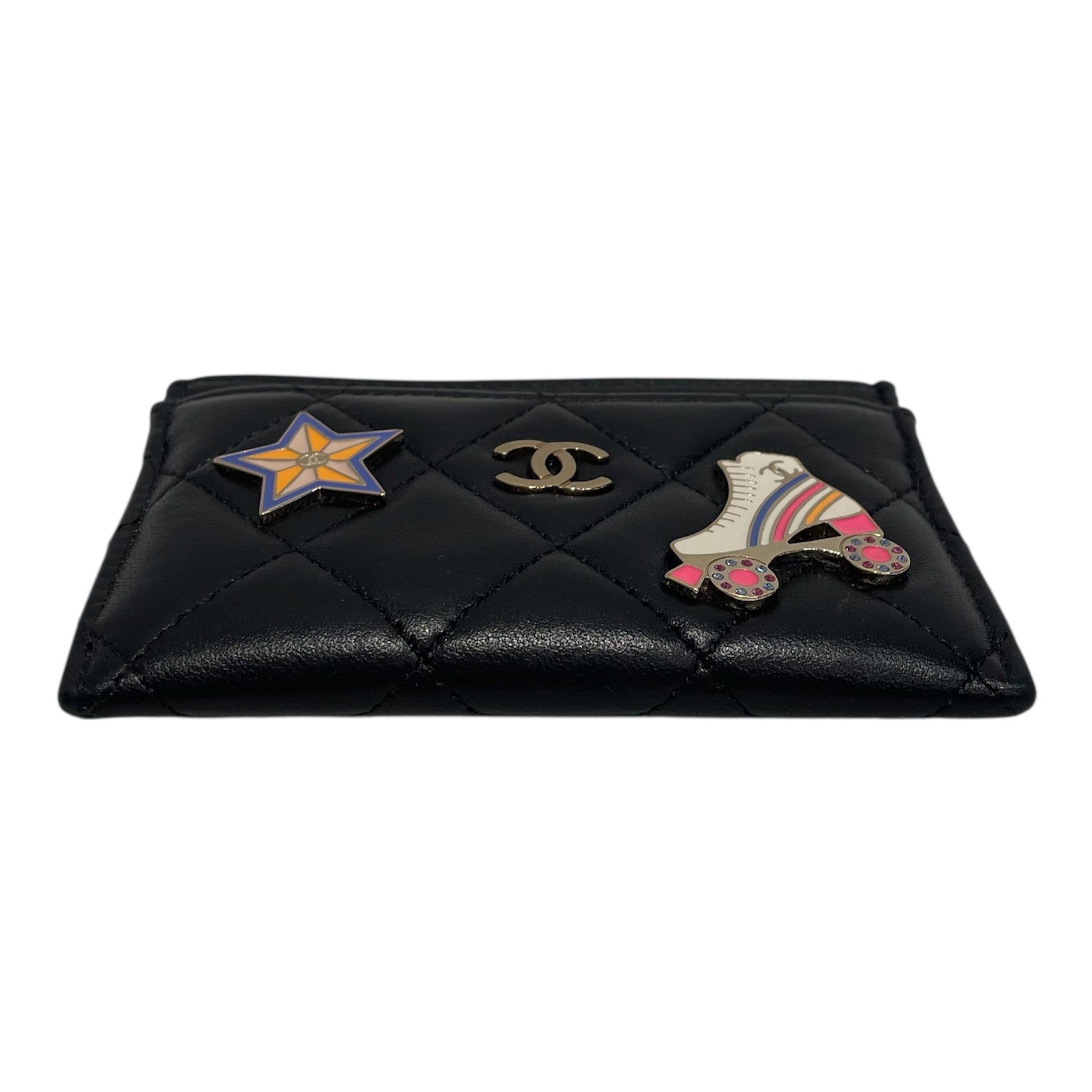 CHANEL/Wallet/Leather/BLK/Star skate pin view 3