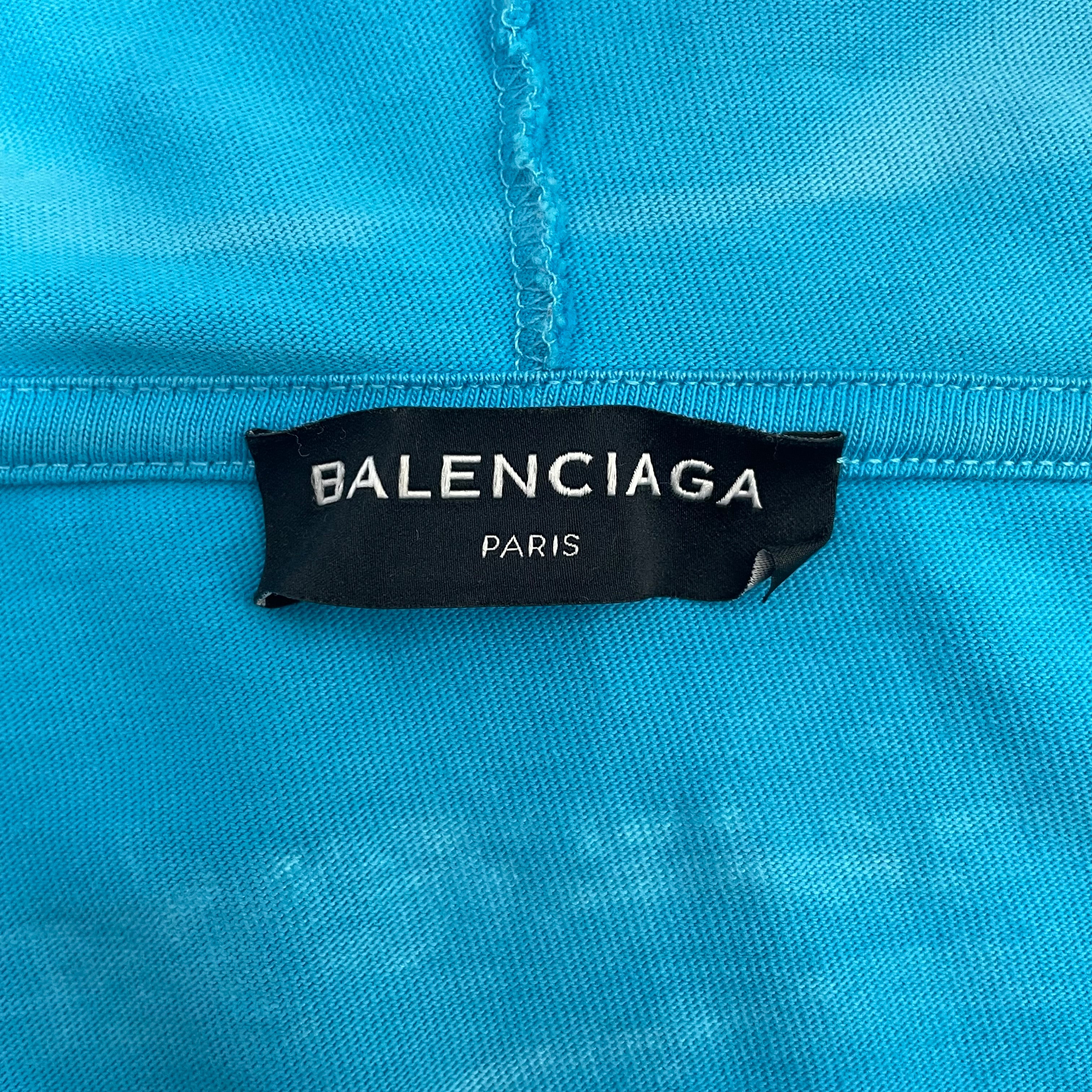 BALENCIAGA/Zip Up Hoodie/XS/Cotton/BLU/2017 PE18 WHITE DRAWSTRINGS view 3