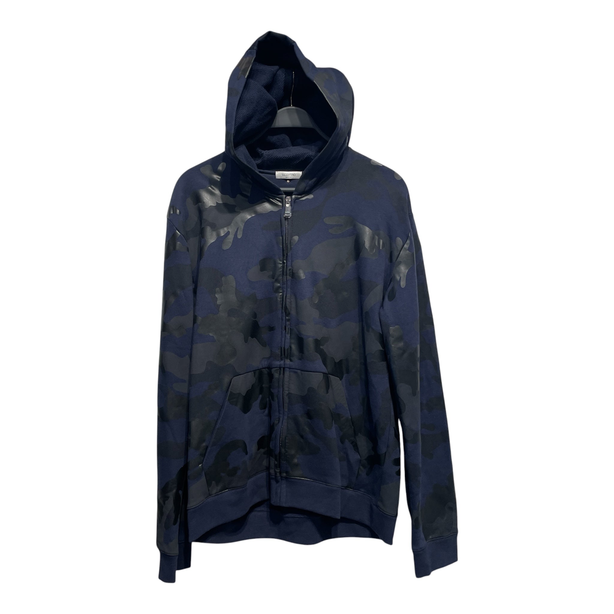 VALENTINO/Zip Up Hoodie/XL/All Over Print/Cotton/BLU/Oversize/ view 1