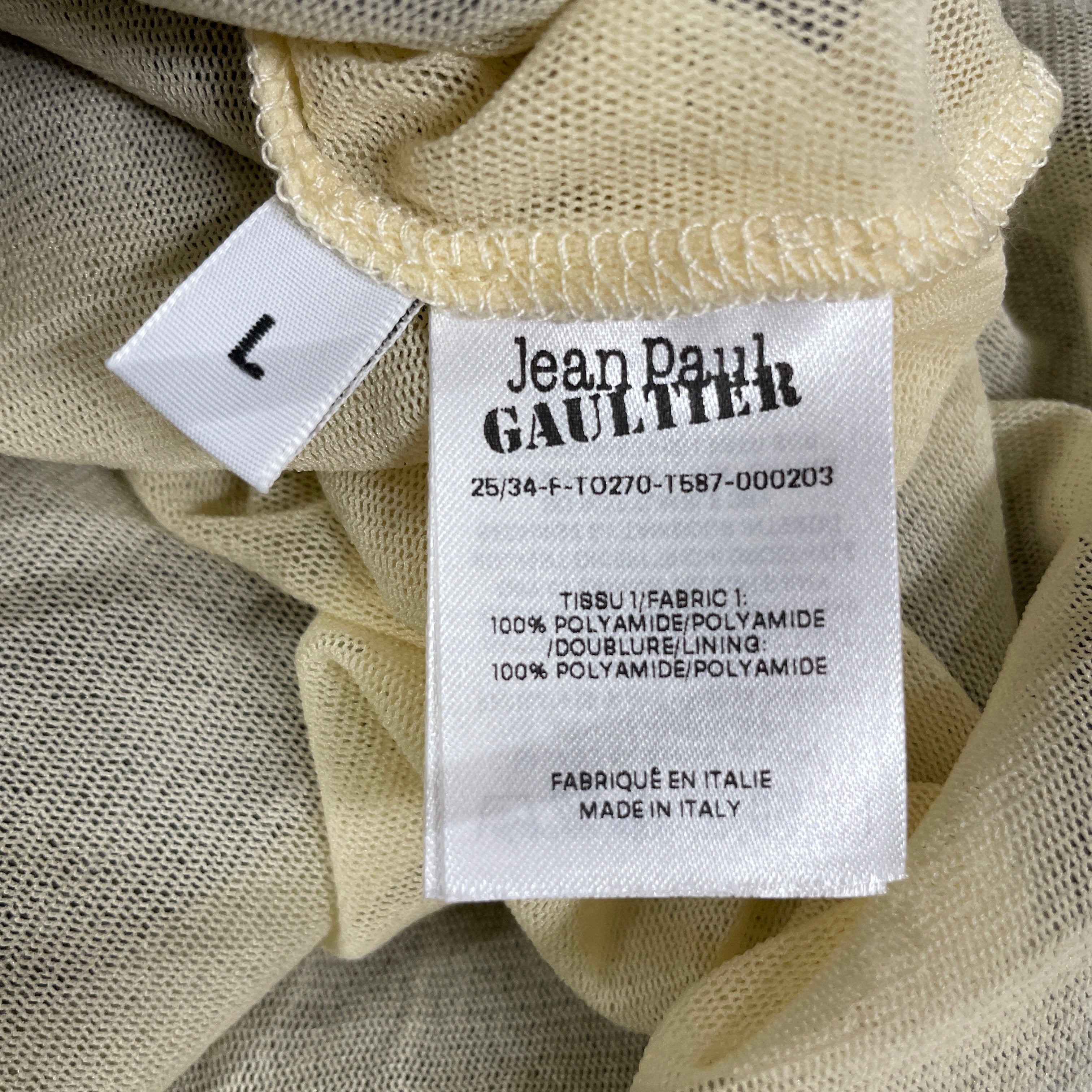 Jean Paul Gaultier/LS T-Shirt/L/Polyester/GRY/All Over Print/DOUBLE LAYER/SWIRL PATTERN view 4