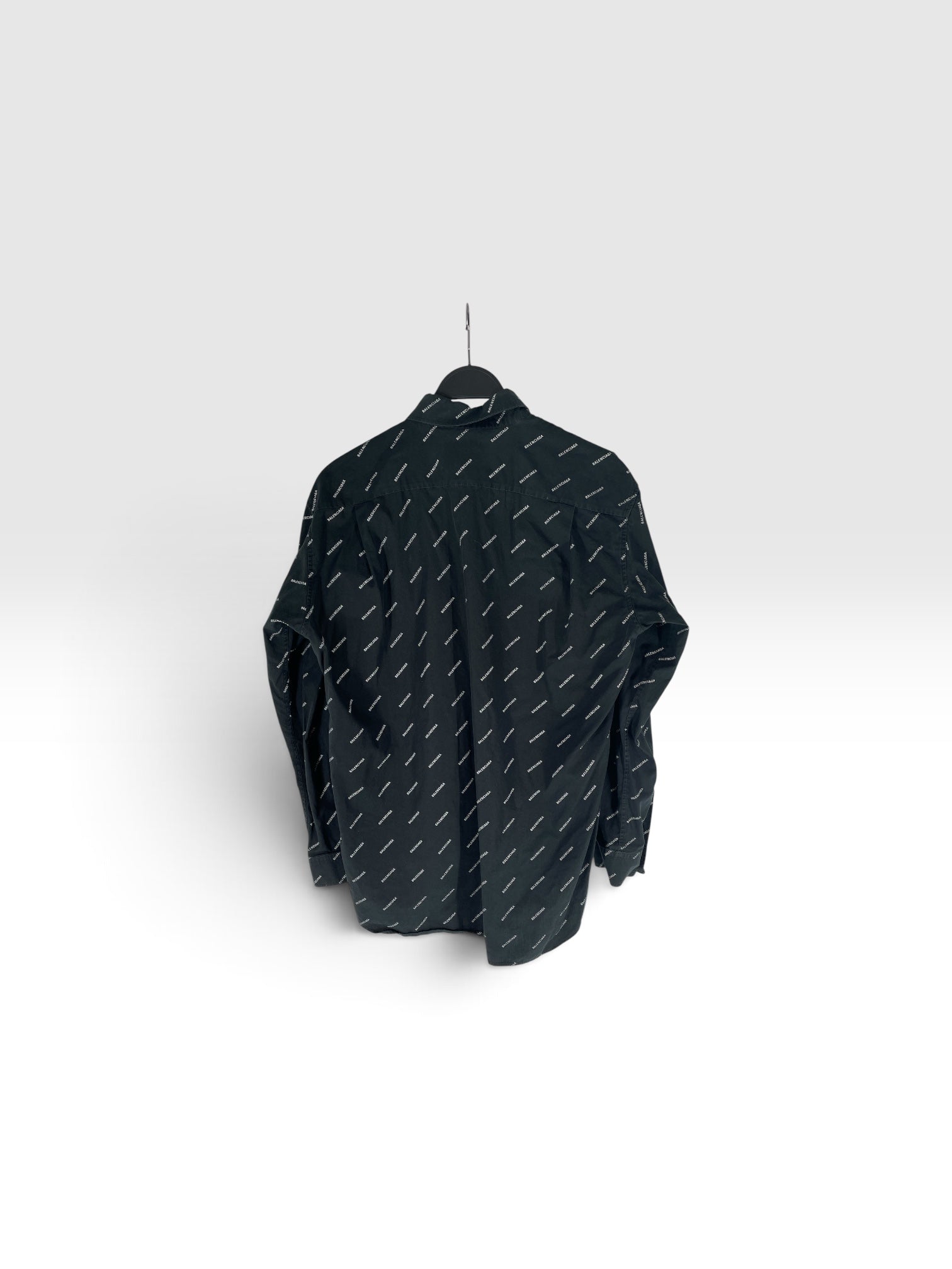 BALENCIAGA/LS Shirt/37/Cotton/BLK/All Over Print/ALL OVER LOGO view 3